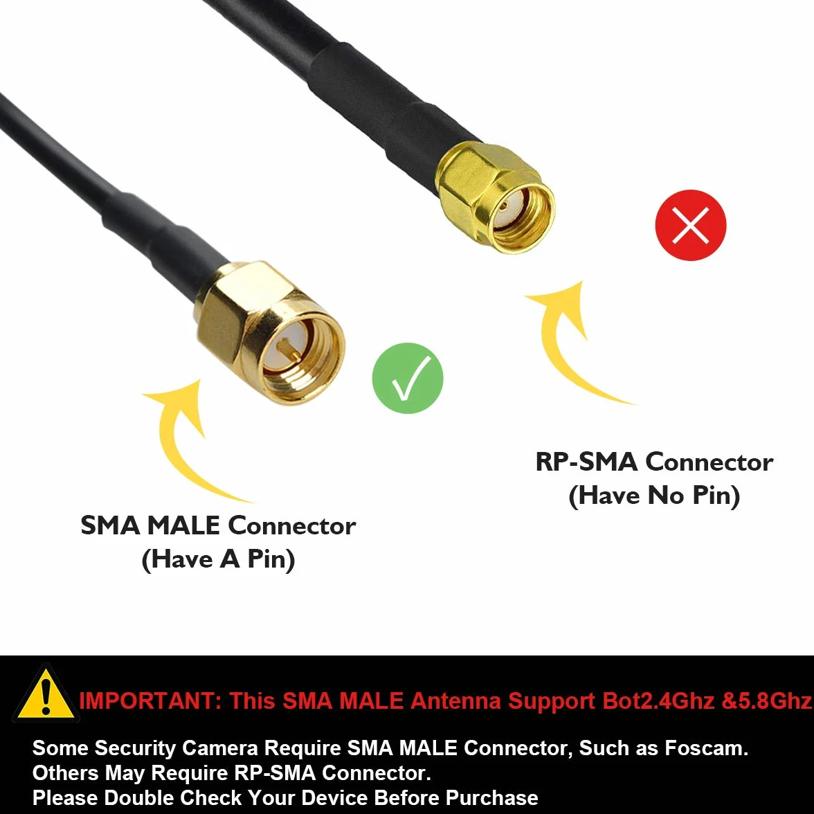 Podwójna antena magnetyczna 12 dB wielokierunkowa 2,4G/5G/5,8G biczowa SMA kabel 3 m