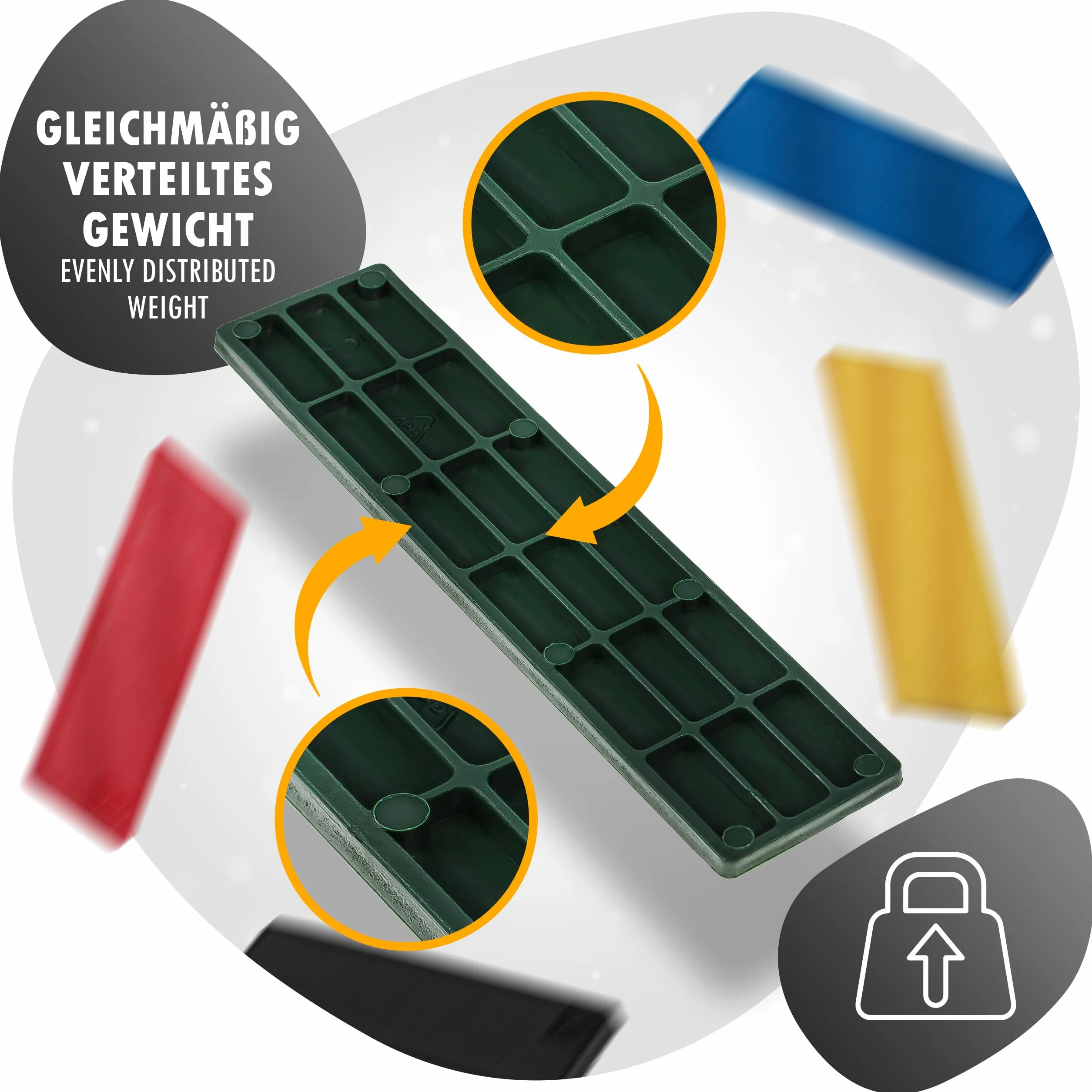 INTAKO - Podkładki Dystansowe Plastikowe - Zestaw MIX 50 sztuk - 30 x 100 mm - Kliny Montażowe Wyrównujące Do Okien Szklenia Drzwi - 10 Sztuk z Każdej Grubości