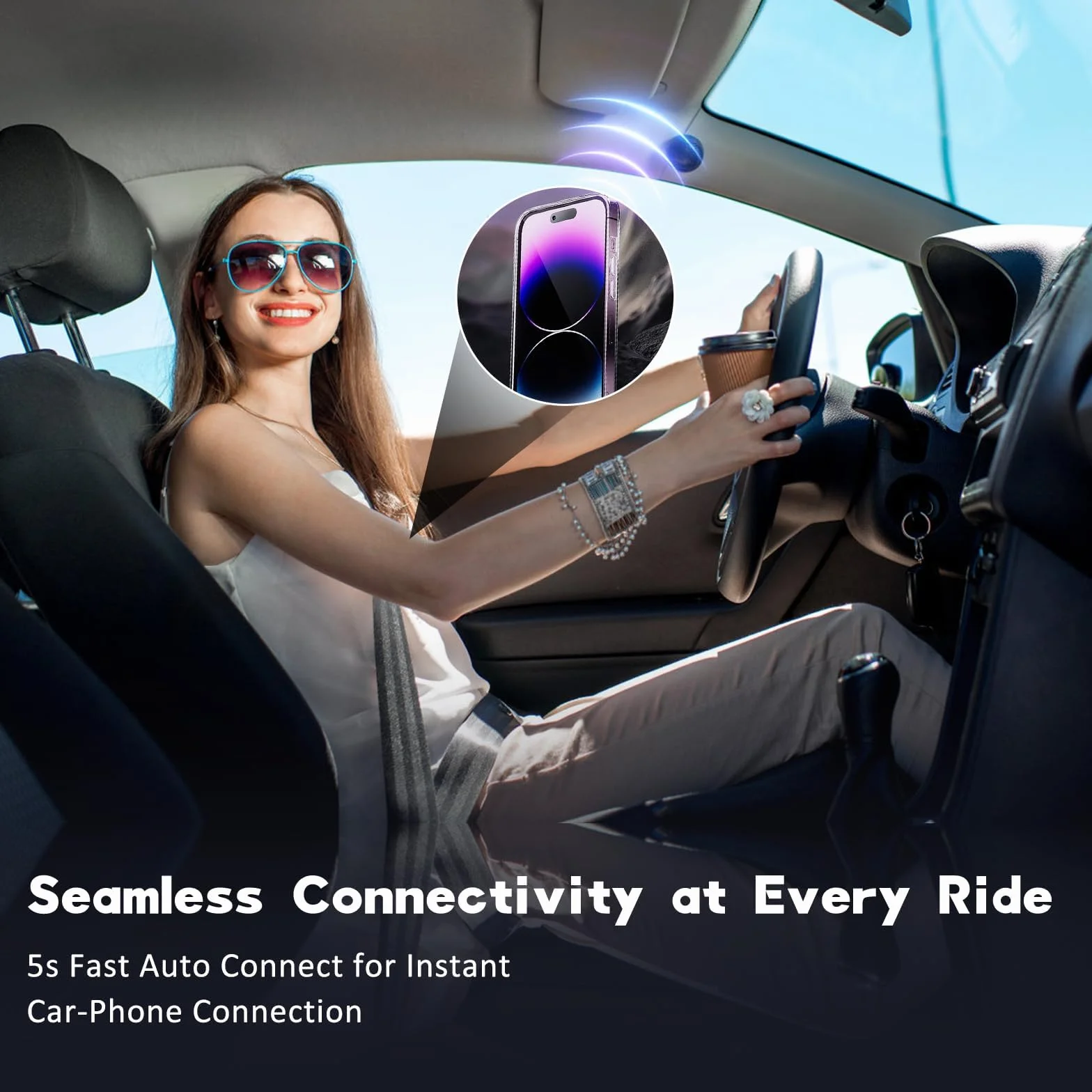 Bezprzewodowy adapter 2 w 1 do Android Auto i CarPlay, Stick przekształca przewodowy Android Auto/Carplay w bezprzewodowo, kompatybilny z samochodami AA i CarPlay, Plug & Play, stabilne połączenie