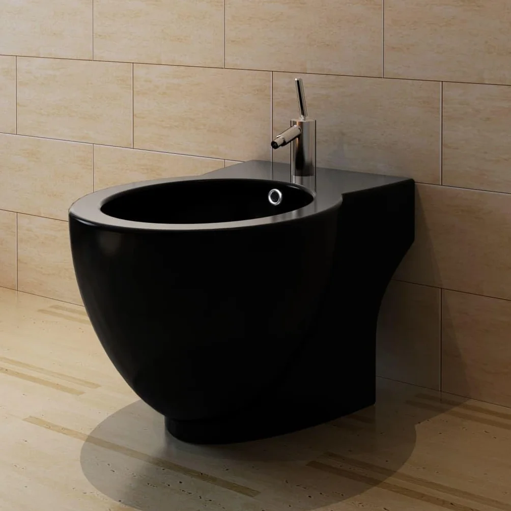 Dom i ogród - okrągły stojak na bidet czarny ceramiczny wybór mebli