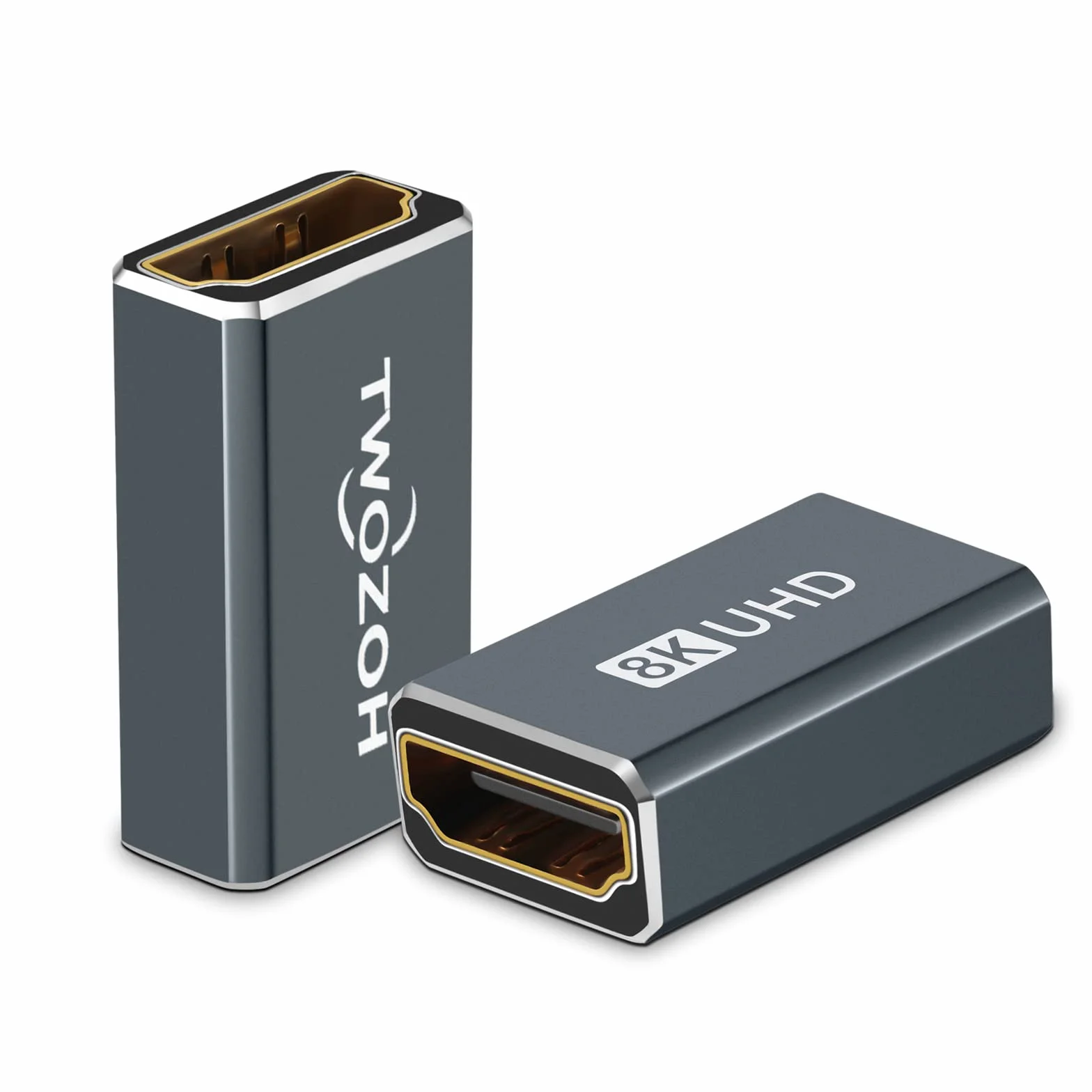 Twozoh Złącze HDMI 8K 2-pak, HDMI 2.1 adapter żeński do żeńskiego 48 Gb/s, obsługuje 8K@60 Hz 4K@144 Hz