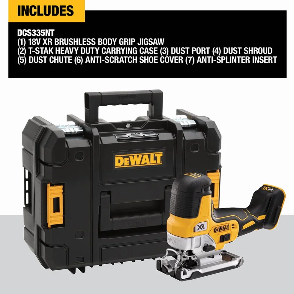 Dewalt Tstak Ii DCS335NT Wyrzynarka, Czarny/Żółty