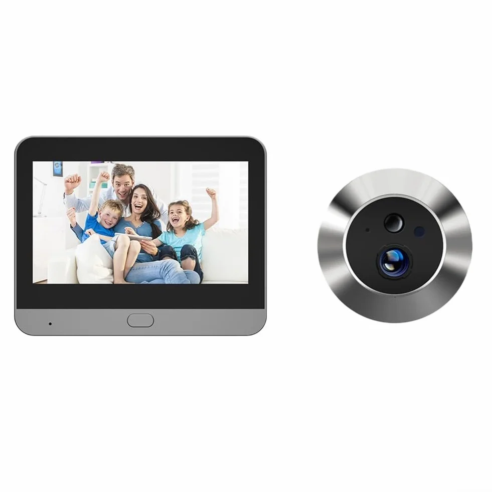 Cyfrowa kamera do monitorowania drzwi z ekranem 4,3 cala 1080P inteligentna wizjer WiFi połączona wykrywanie ruchu dla domu