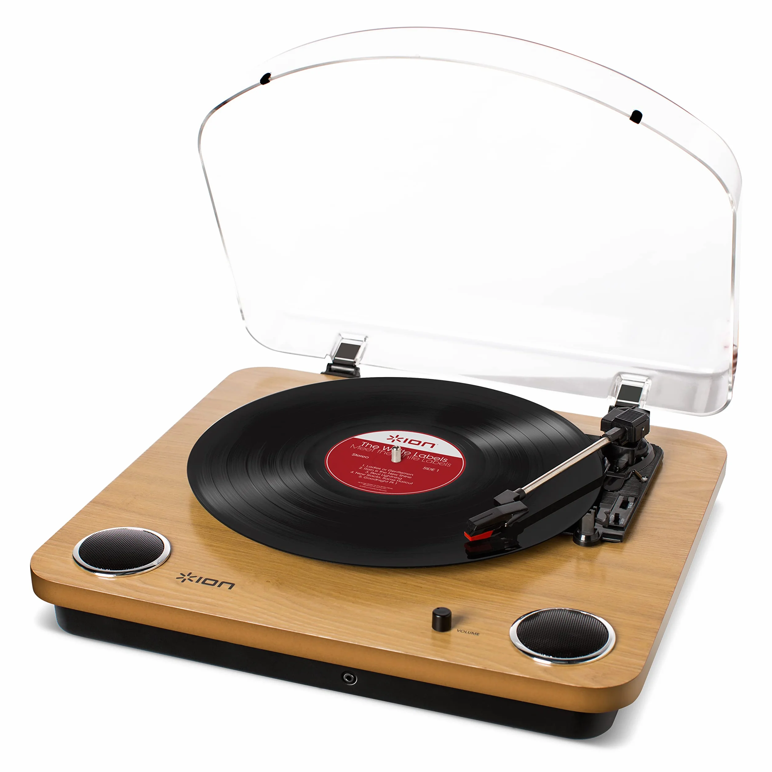ION Audio Max LP Gramofon z wbudowanymi głośnikami wyjście USB drewno naturalne