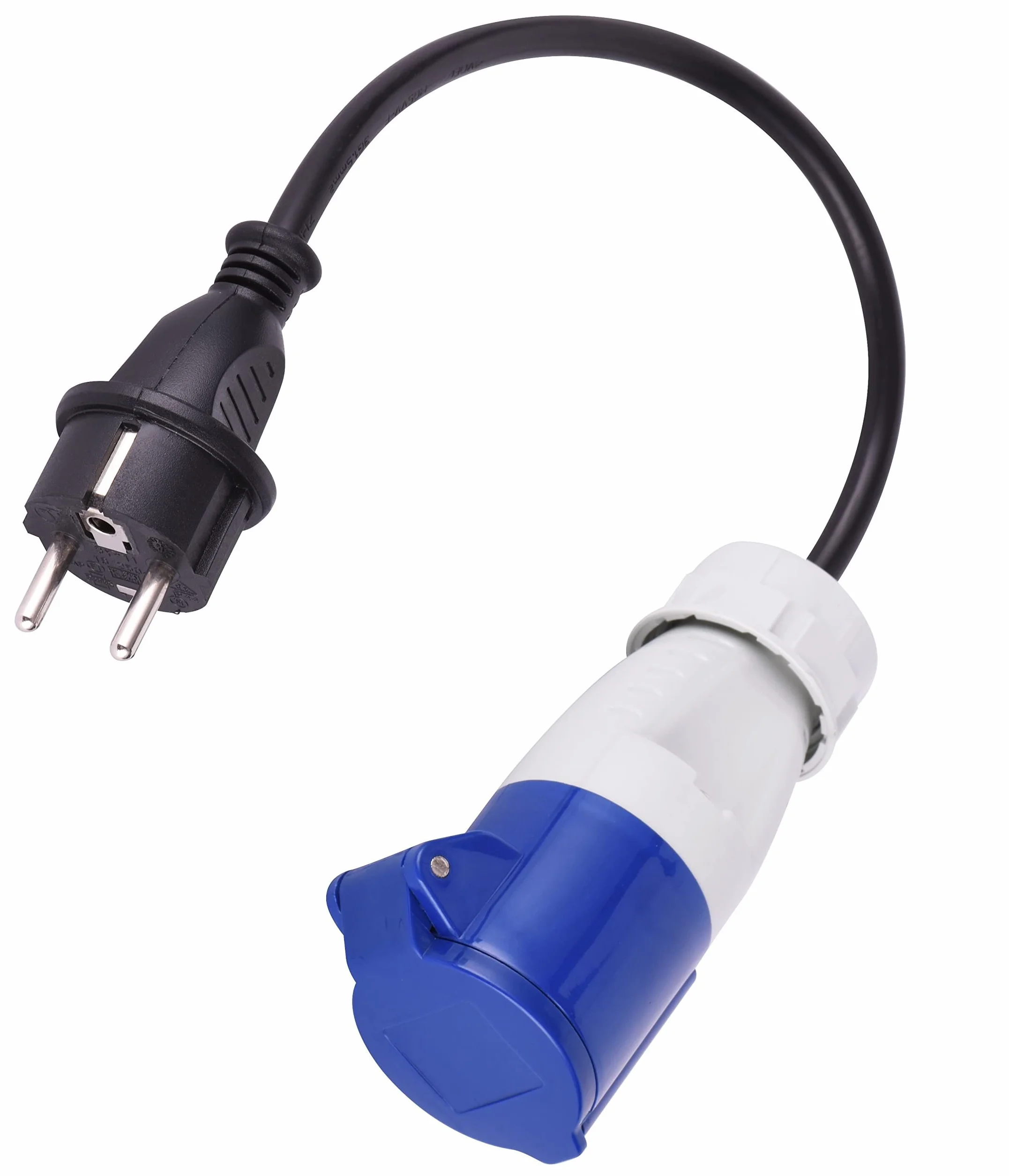 Electraline 20848043F Adapter do przyczepy kempingowej, niebieski