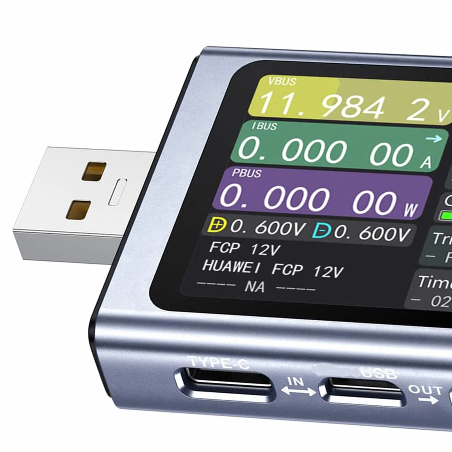 Generic Tester Szybkiego ładowania Typu C Wyświetlacz LCD USB Napięcie Prądu Miernik Mocy 0-140 W do Testowania urządzeń Elektrycznych