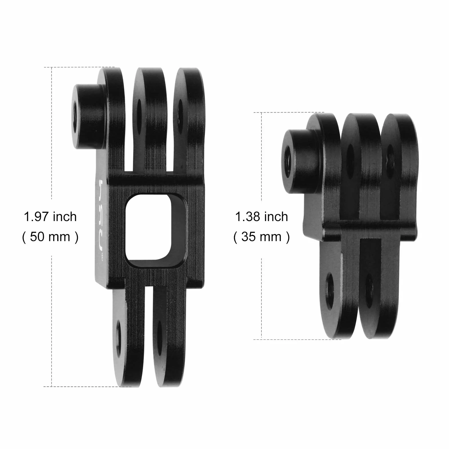 HSU Uchwyt na ramię przedłużające ze stopu aluminium do GoPro, ten sam kierunek, proste przeguby do Hero 12/11/10/9/8/7/6/5 i innych kamer sportowych (czarny)