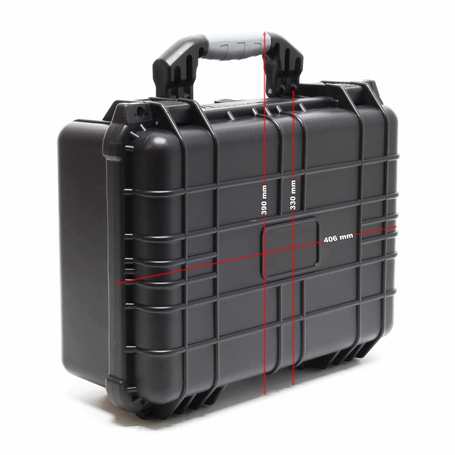 Wiltec Walizka uniwersalna rozmiar L 40,6 x 33 x 17,4 cm, czarna wodoodporna, kufer z pianką do dopasowanie i zaworem do wyrównywania ciśnienia