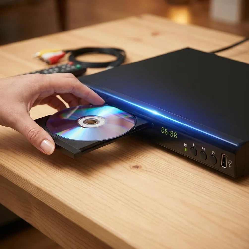 Odtwarzacz Blu Ray Disc z kablem HDMI AV, 1080p, USB, DTS, zintegrowany efekt dźwiękowy, PAL NTSC koncentryczny Blu Ray Region B/2, DVD Region Free