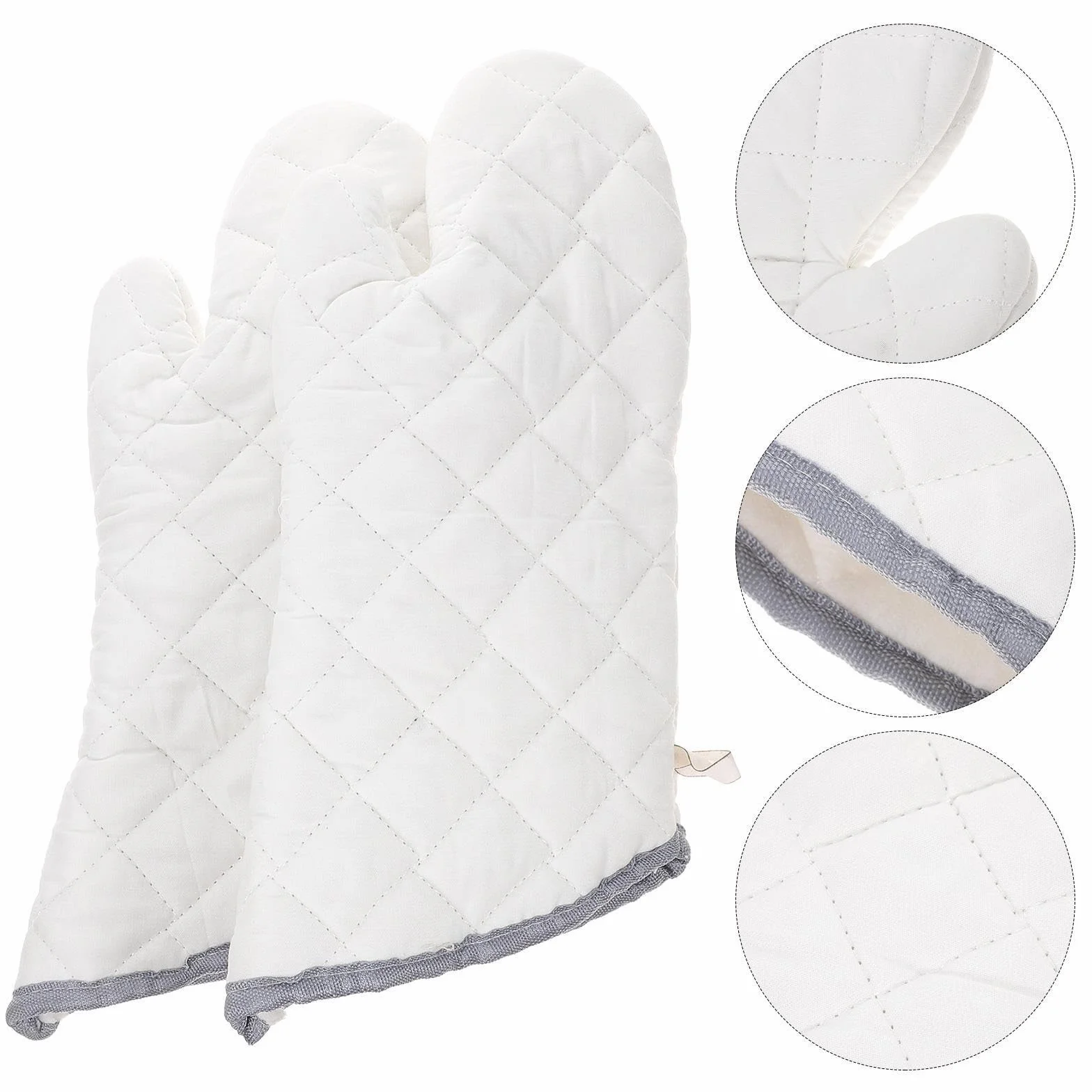1 para żaroodpornych bawełnianych rękawic kuchennych do grilla i mikrofalówki, antypoślizgowe, chroniące przed parą, grillowania, gotowania pieczenia(15 * 30cm)