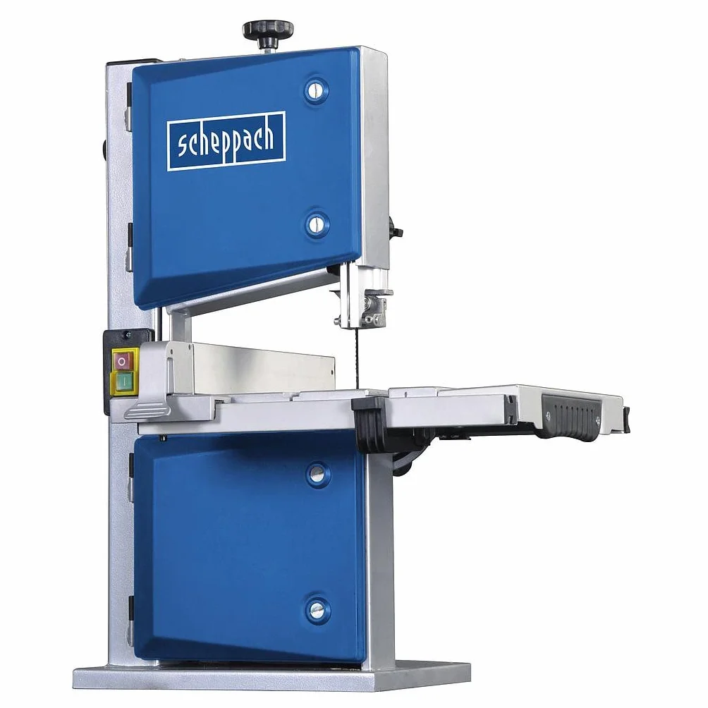 Scheppach HBS30 piła taśmowa do drewna, piła stołowa z 3 taśmami do piły | 230 V | 350 W | maks. wysokość przelotu: 80 mm | maks. szerokość przelotu: 200 mm