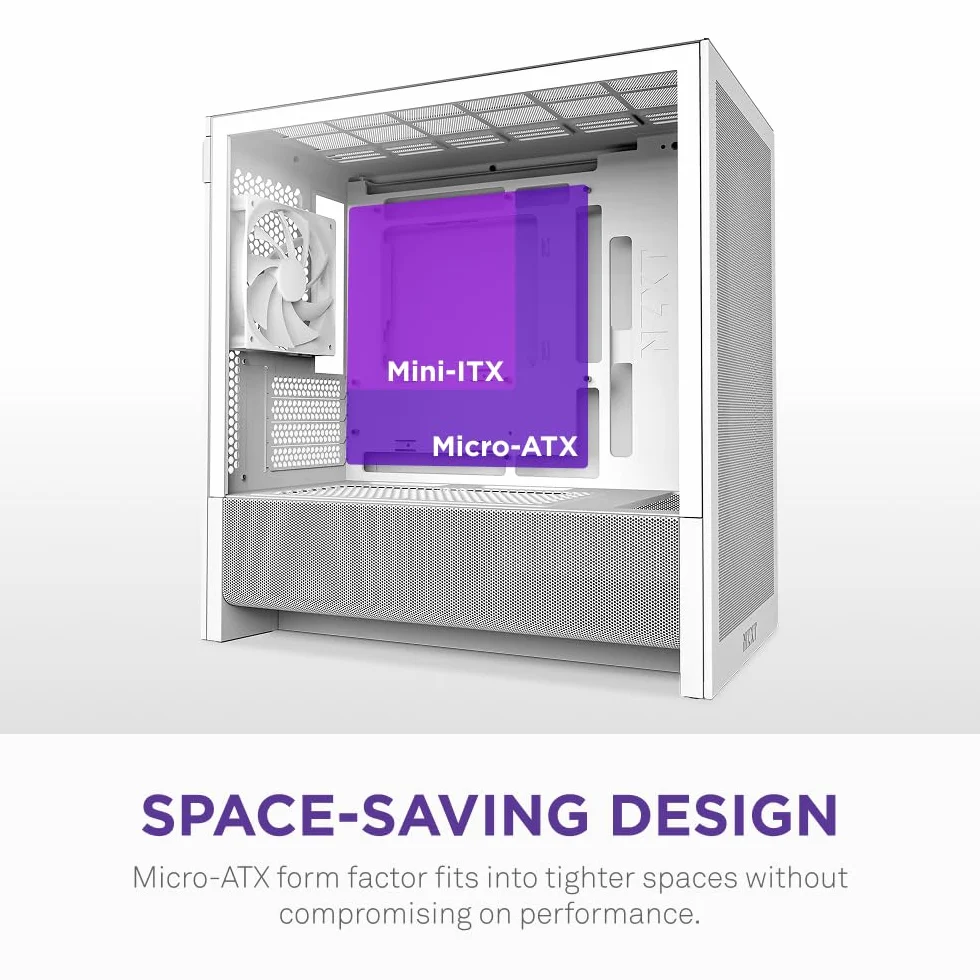 NZXT H3 Flow Obudowa Micro-ATX Biała 280 mm 240 mm Back-connect