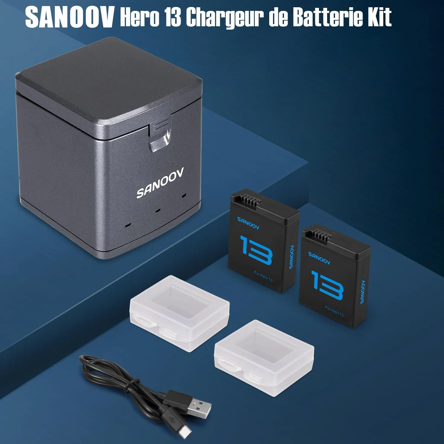 Ładowarka akumulatorowa Hero 13, zestaw 2x2100 mAh, 3-kanałowa typ C