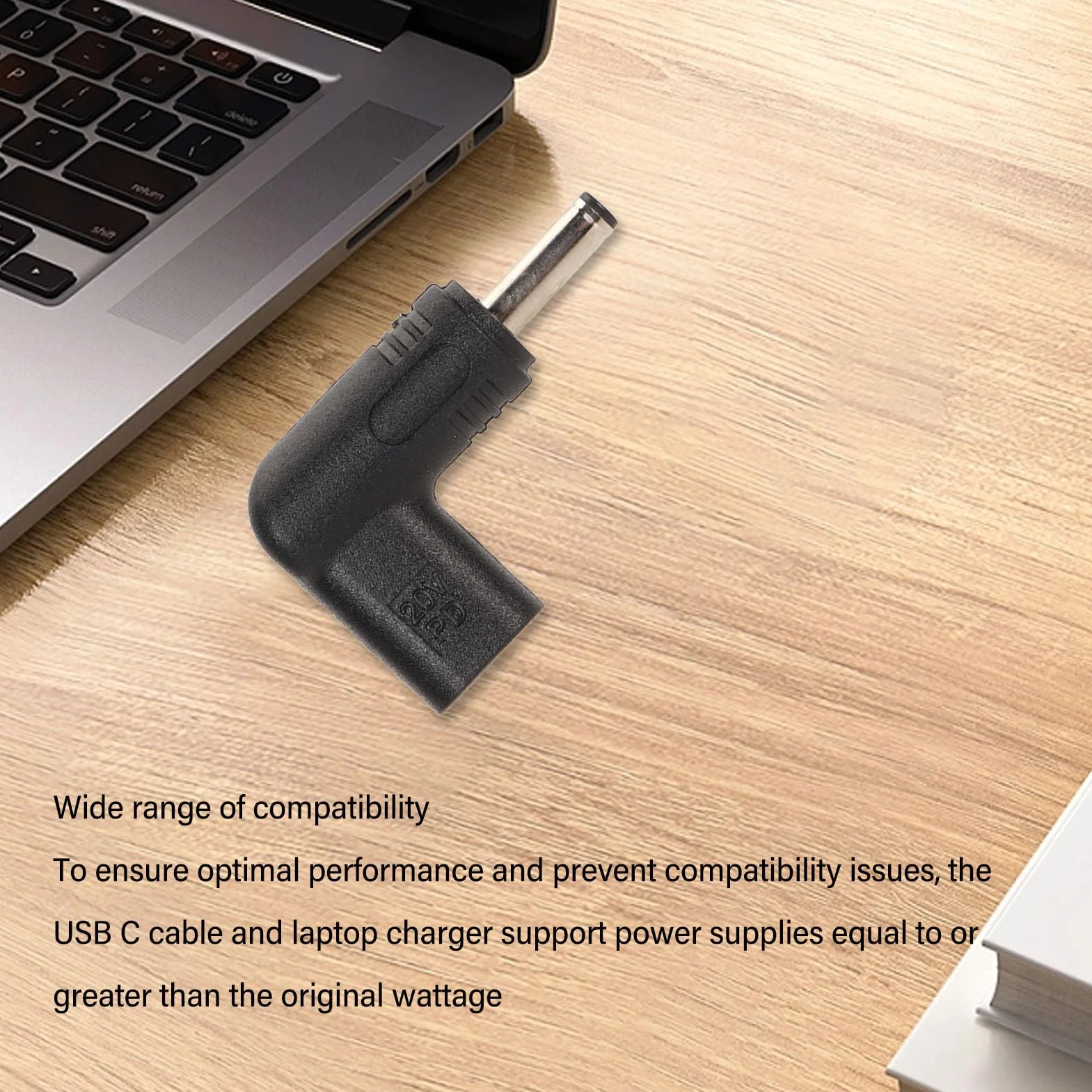 Adapter USB C na DC 4,0 mm x 1,35 mm 100 W PD Typ C żeński na męski 18,5–20 V USB 3.1
