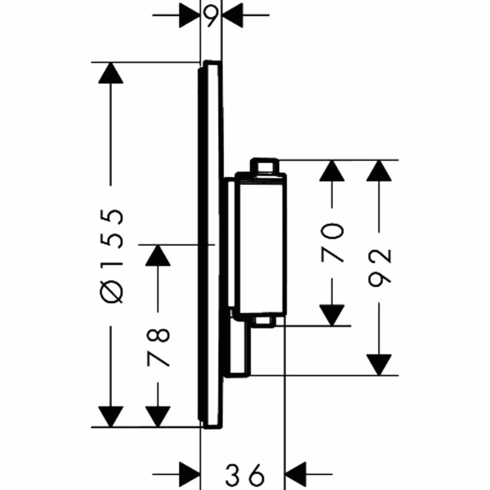 hansgrohe Ecostat Comfort S - termostat prysznicowy podtynkowy, armatura prysznicowa z blokadą bezpieczeństwa (SafetyStop) w temperaturze 40°C, termostat do prysznica, dla 2 odbiorników, szczotkowany