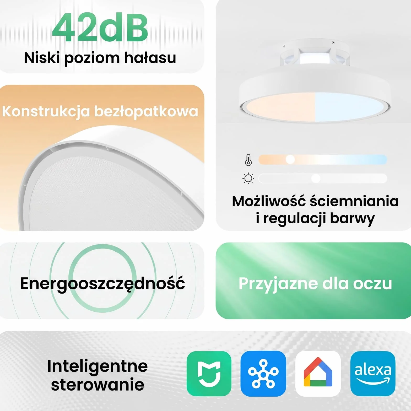 YEELIGHT Wentylator Sufitowy Z Oświetleniem LED 74 W, Ściemniana Lampa Sufitowa Z Wentylatorem, 6 Prędkości, Pilot, Timer, Tryb Lato/Zima, Cicha Praca, Do Sypialni I Salonu