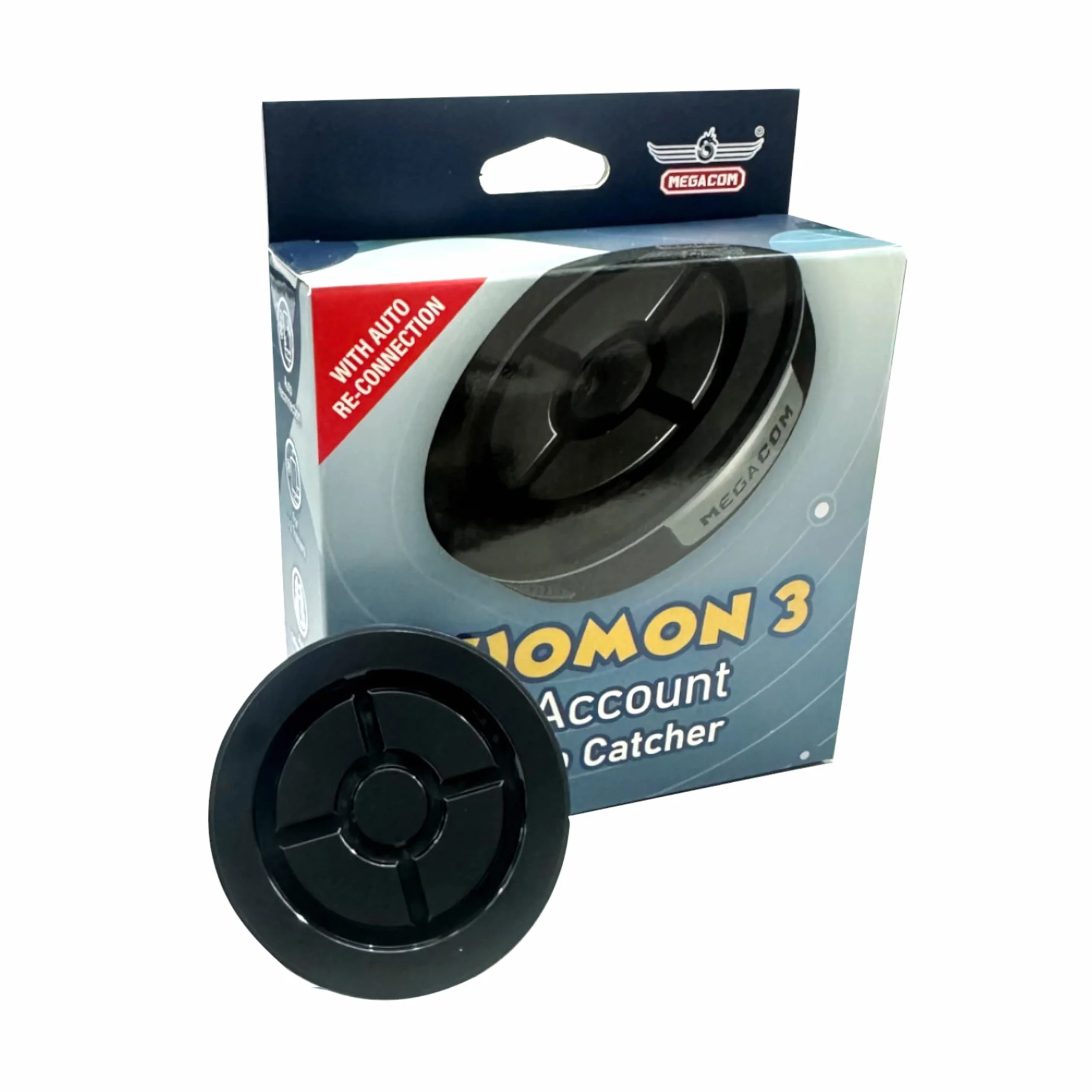 MEGACOM DuoMon 3 Standard Auto Catch Spin Device Wireless Bluetooth 20m Vibration Notifications Dual Charging Player iOS 14+ Android 8+