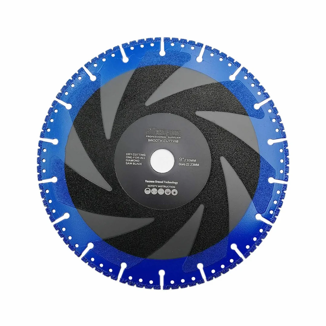 SHDIATOOL Tarcza tnąca diamentowa 9 cali / 230 mm luzowana próżniowo kółko odcinające do uniwersalnego zastosowania ostrza do rozbiórki do kamienia żelazo stal metal