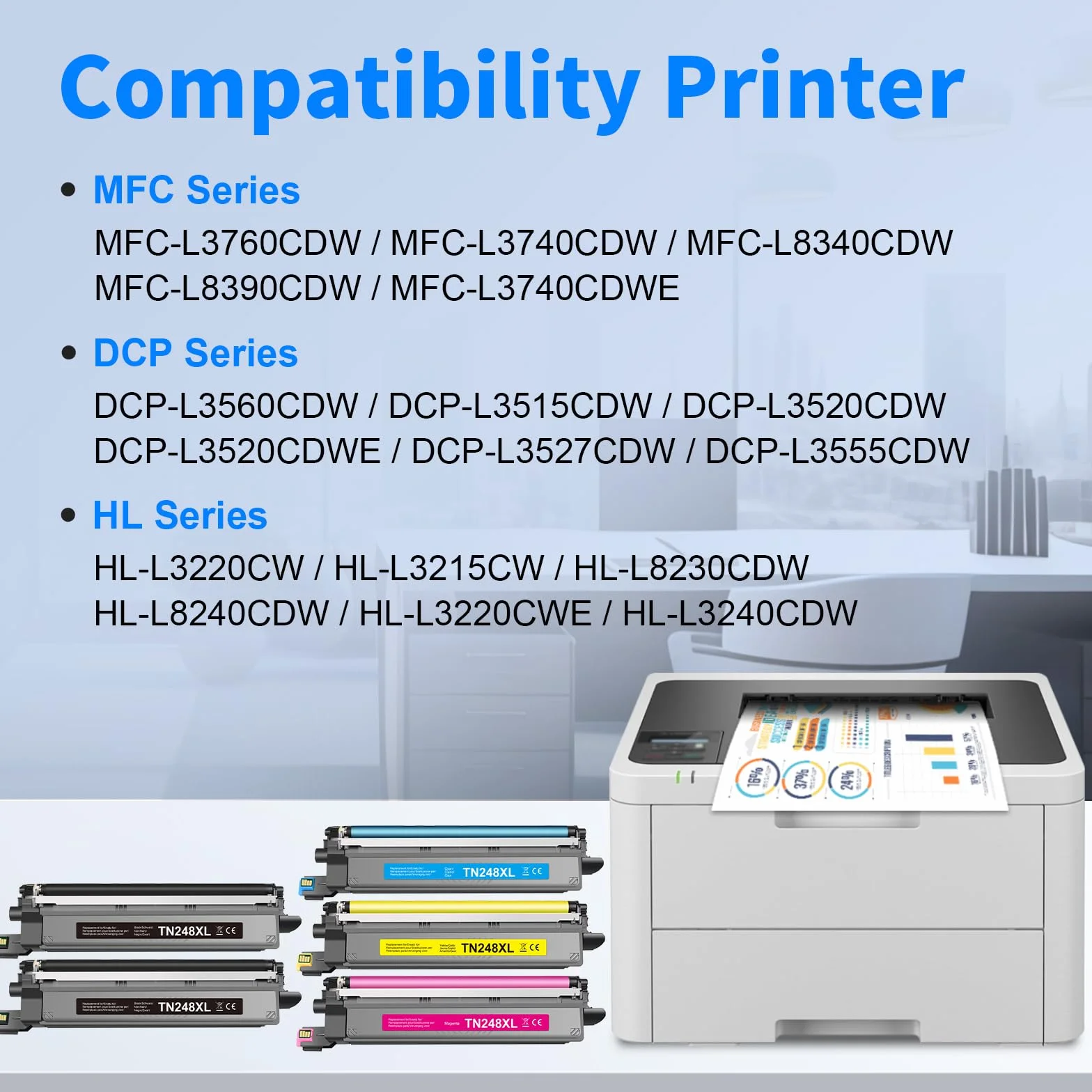 MYCARTRIDGE TN248XL kompatybilny z Brother TN-248XL 5-pak do MFC-L3760CDW