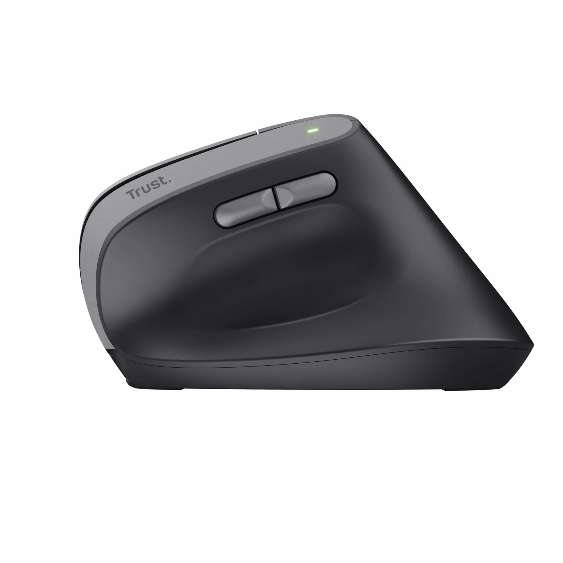 Trust Yuno Ergonomiczna Mysz Bezprzewodowa Pionowa, USB 2.4GHz, Regulowane DPI 800-2400, Czarny