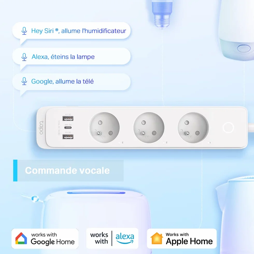 TP-Link Tapo P300 Inteligentna listwa zasilająca Wi-Fi 3 gniazdka 3 porty USB monitorowanie energii Alexa Google Home