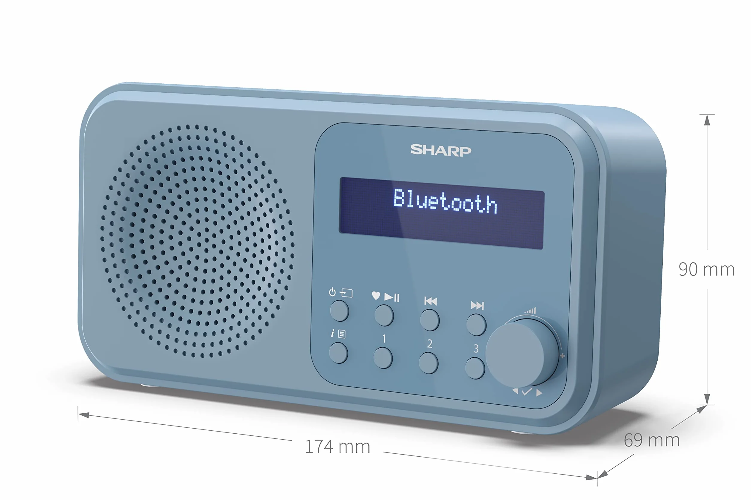 SHARP DR-P420 przenośne radio cyfrowe DAB/DAB+ FM RDS USB Bluetooth 5.0 niebieskie