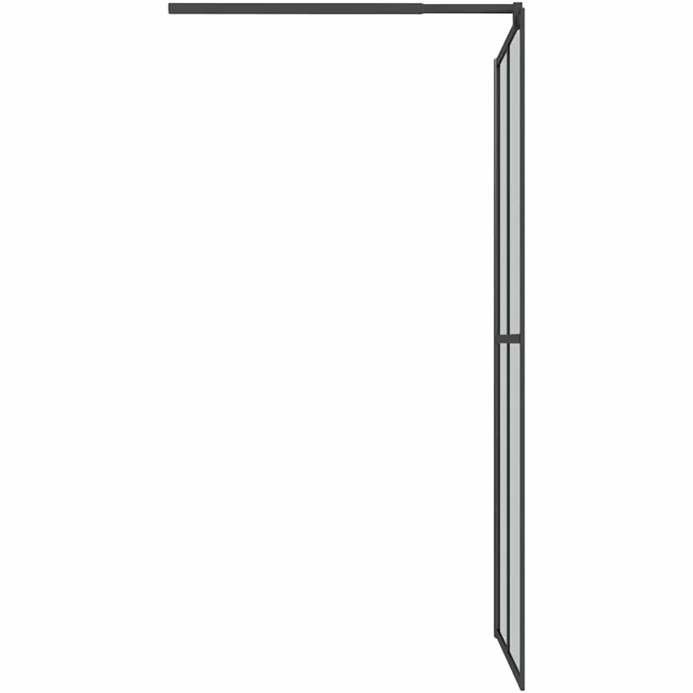 Ścianka prysznicowa Walk-in prysznic 80 x 195 cm, ciemne szkło bezpieczne z aluminiową ramą, regulowana, ochrona przed pryskaniem, stabilny drążek mocujący do łazienki, niszy, ścianka