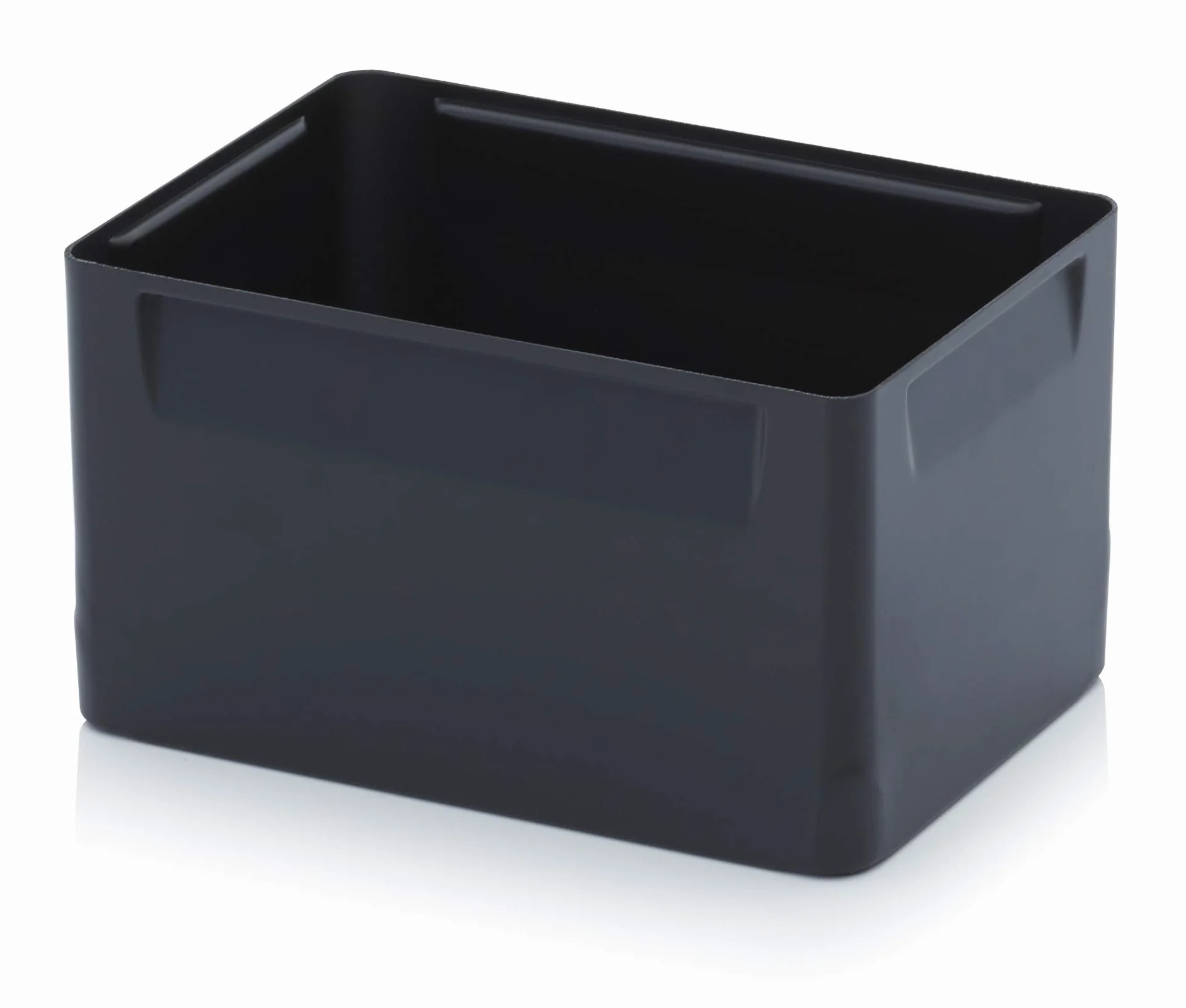 Zestaw 4 pojemników o wysokości 15 cm do pojemnika euro 60 x 40 * wkładki do skrzynek czarne