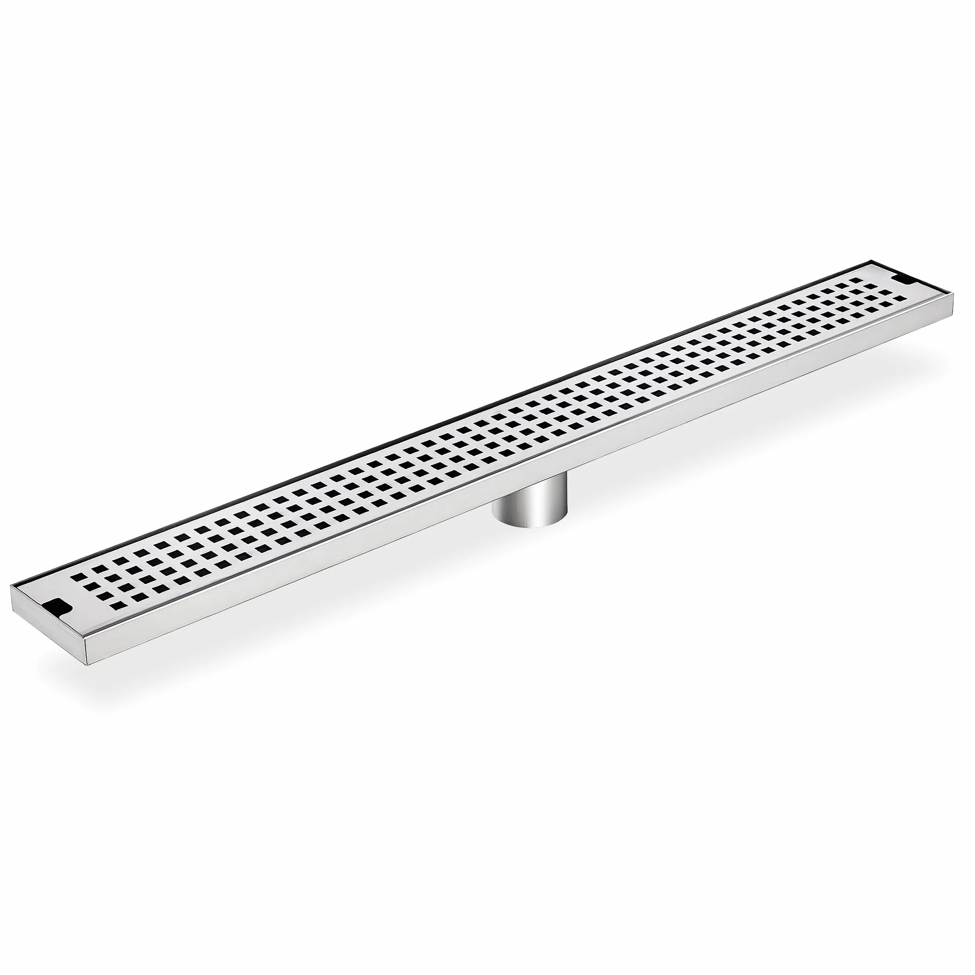 uyoyous Rynna prysznicowa 60 cm włoska ze stali nierdzewnej odpływ podłogowy z sitkiem na włosy, odpływ podłogowy, liniowy, prostokątny, płaski, z możliwością wyłożenia płytkami, kompletny zestaw