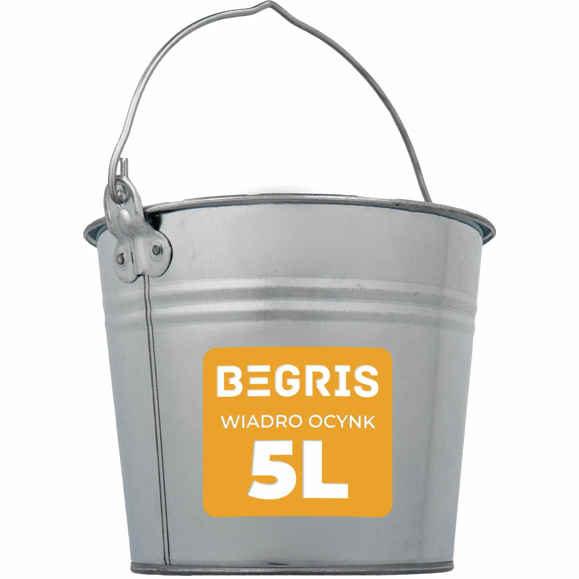 Wiadro metalowe 5L ocynkowane mocne gospodarcze z Uchwytem Wiaderko do Prac budowlanych, Ogrodu, Gospodarstwa solidne Ocynk srebrne