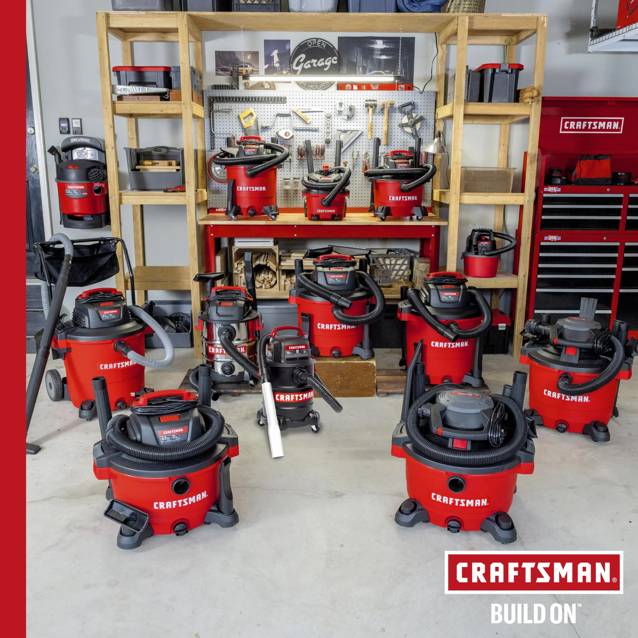Craftsman CMXEVBE18590 Przenośny odkurzacz ogólnego zastosowania z 3 workami do zbierania kurzu i akcesoriami, kolor czerwony