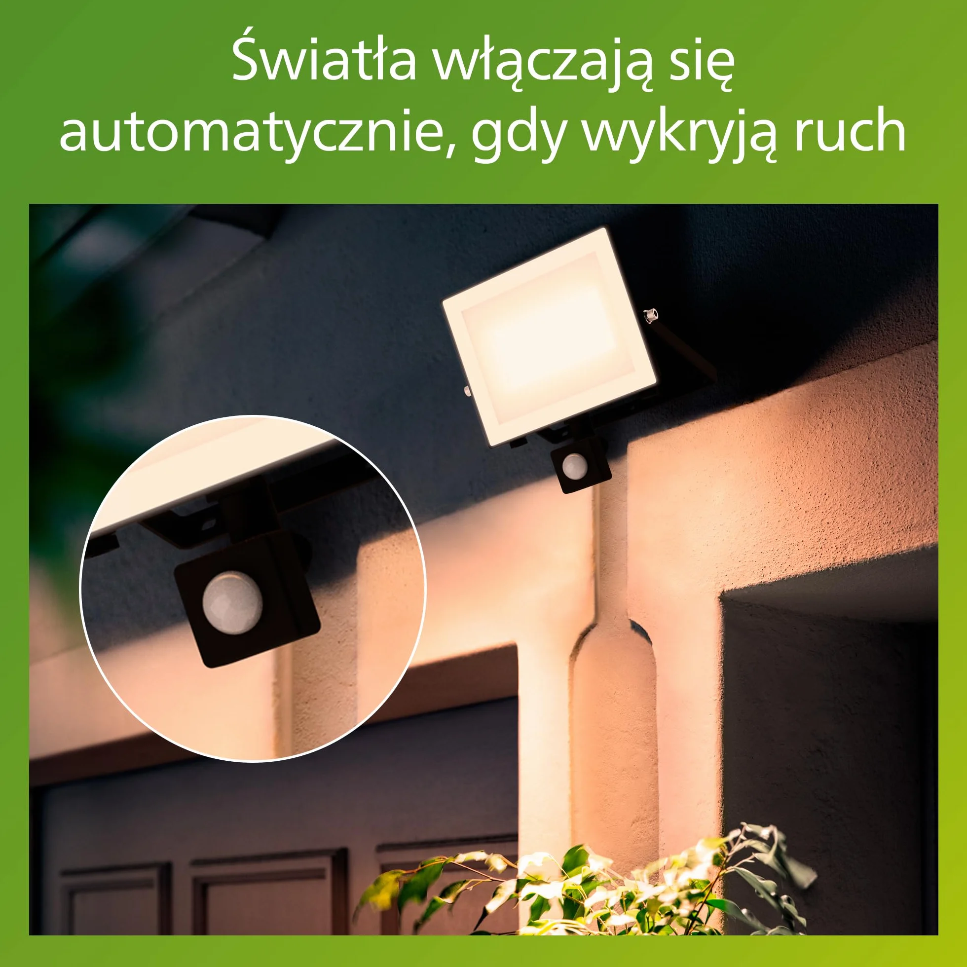 Philips Lois Zewnętrzna Lampa Floodlight z Czujnikiem, 50 W, 3000 K, Czarna