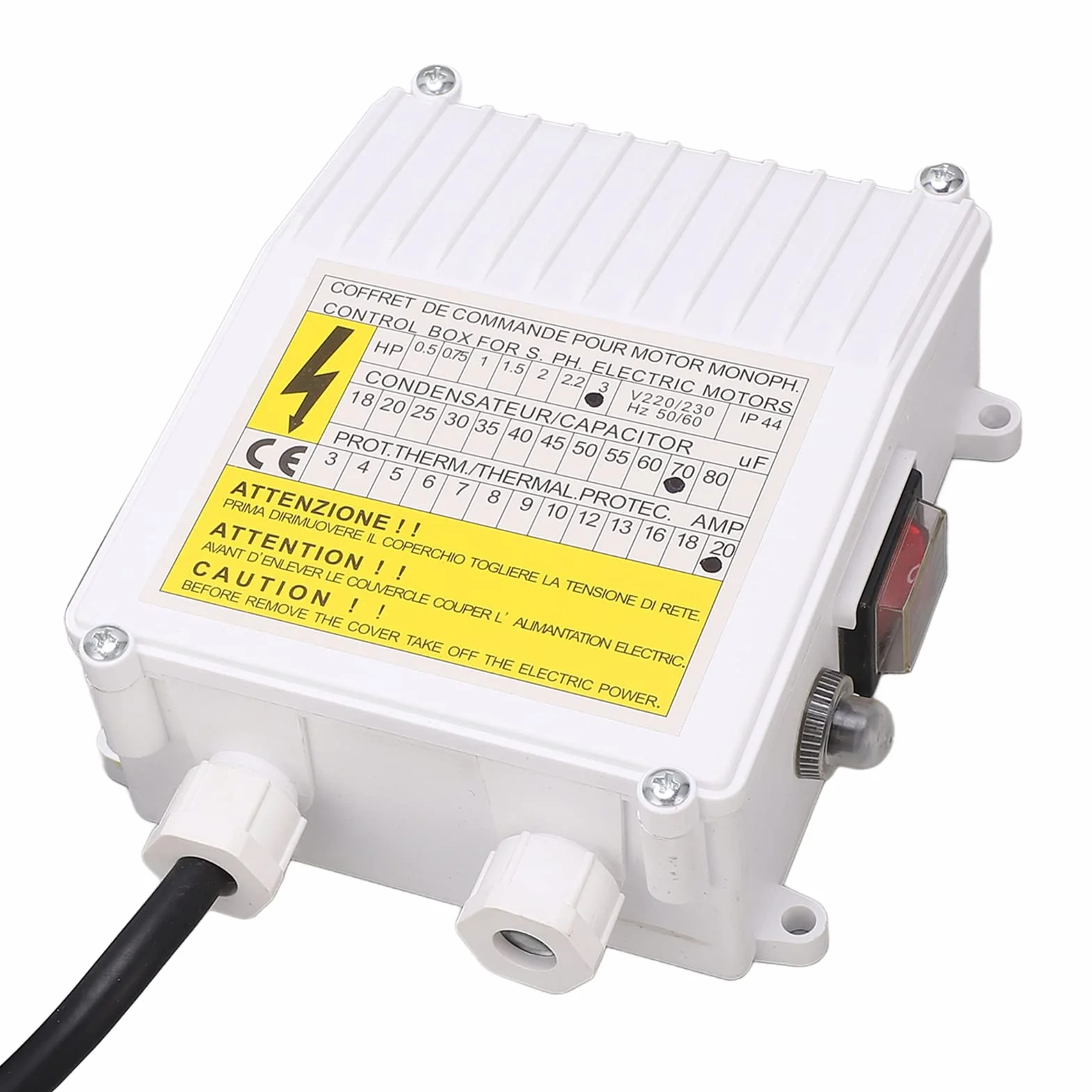 Zerodis Kontrola Sterowania Pompy Głębinowej Robusa - 2,2 KW 3,0 - Brakuje Odporności na Pompy Nurkowe 70UF 20A (Wtyczka UE 220V)