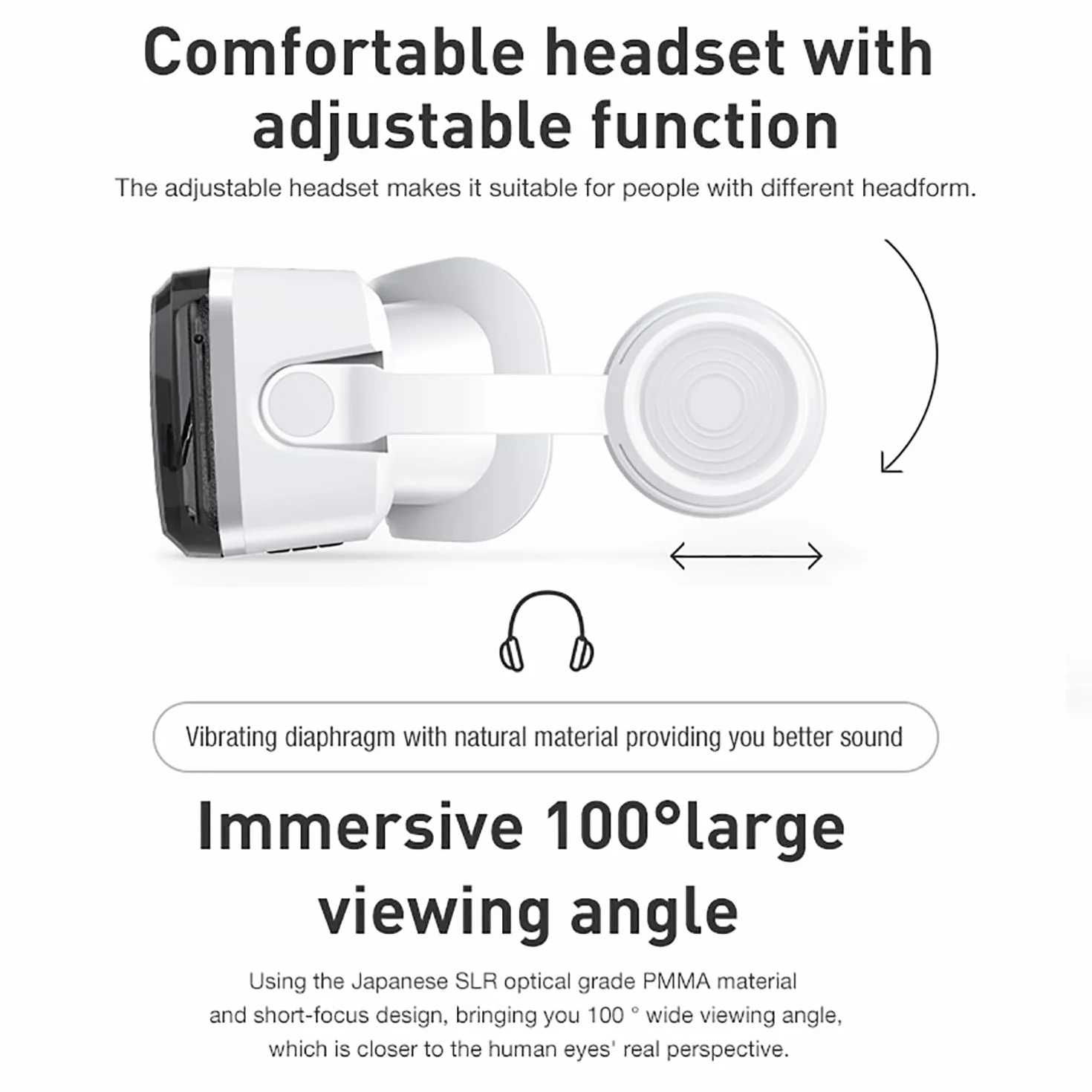 LONGLU Zestaw słuchawkowy 3D do wirtualnej rzeczywistości kompatybilny z iPhone 16 15 Pro Max Mini X R 12 11, Samsung 4,7-6,7", Android