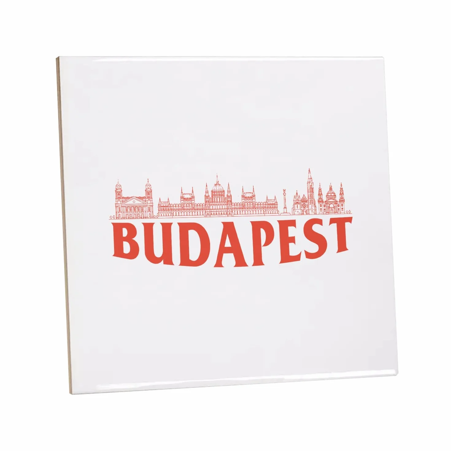 Fantastyczna Ceramiczna Płytka Dekoracyjna 10,8 x 10,8 cm - Budapeszt Minimalistyczny Podróż Węgry Turystyka