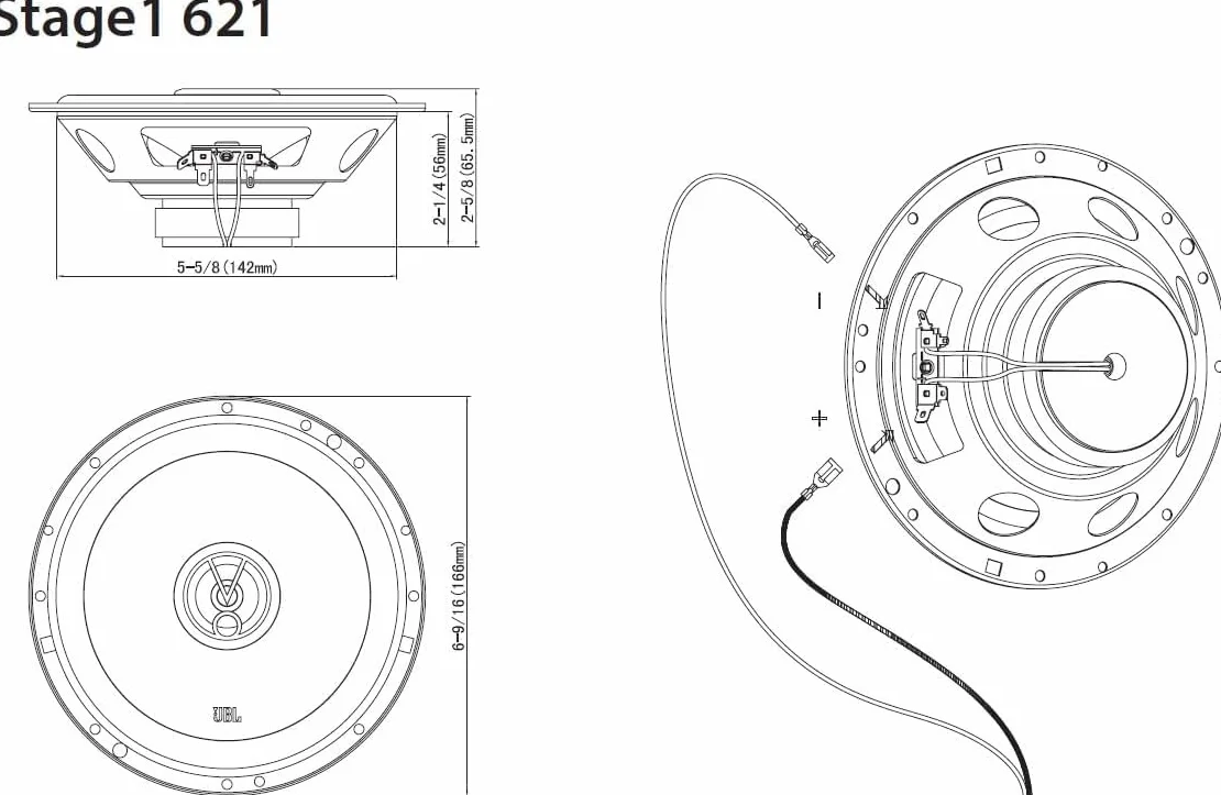 Jbl Stage1 621 Głośniki Samochodowe 16,5 cm Czarny
