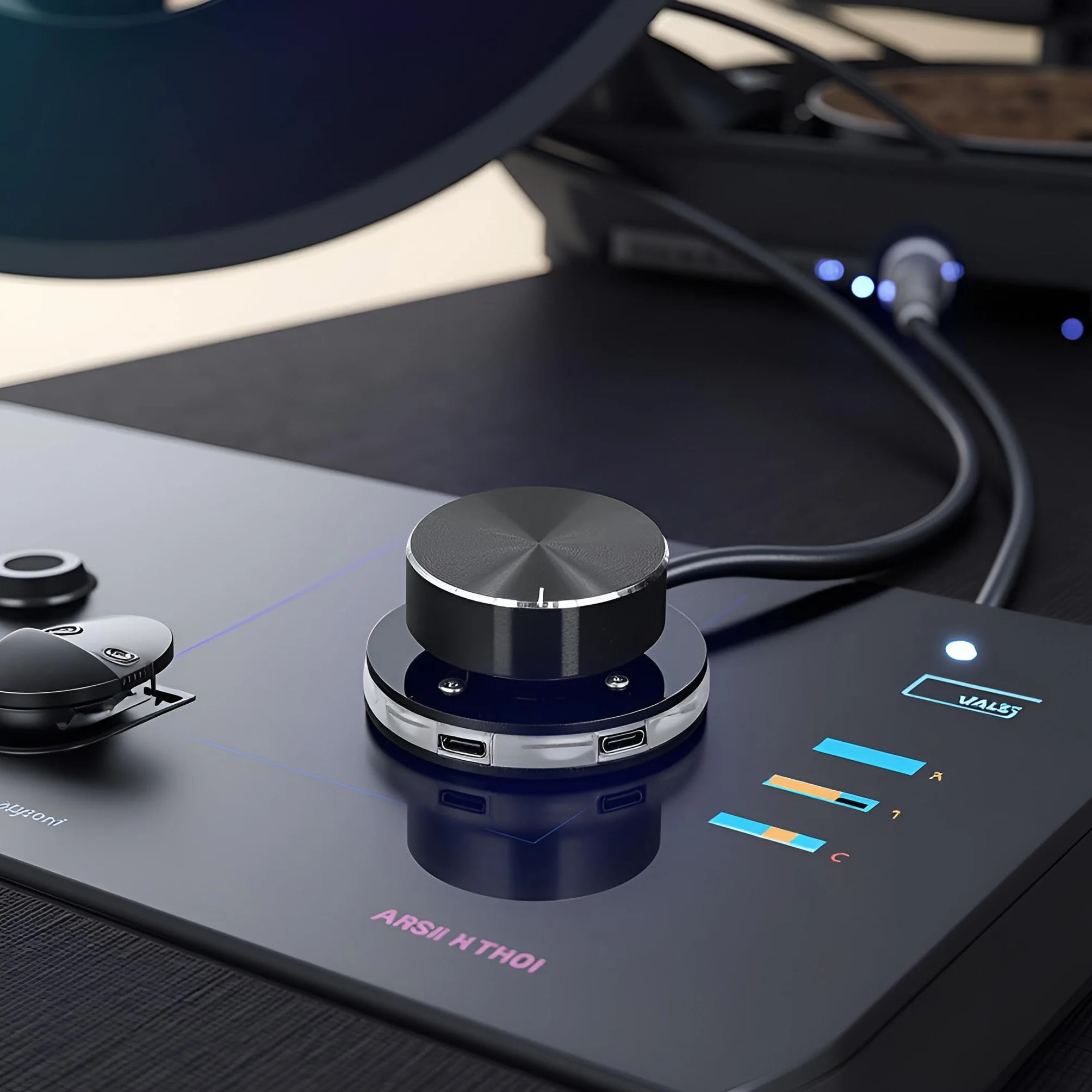 Pokrętło Regulacji Głośności USB ze światłem RGB dla Systemu Android, Multimedia PC, Zewnętrzny Kontroler Regulacji Multimediów Typu C
