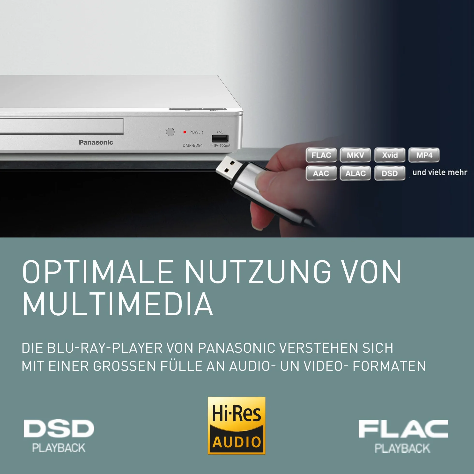 Panasonic DMP-BD84 odtwarzacz Blu-ray srebrny
