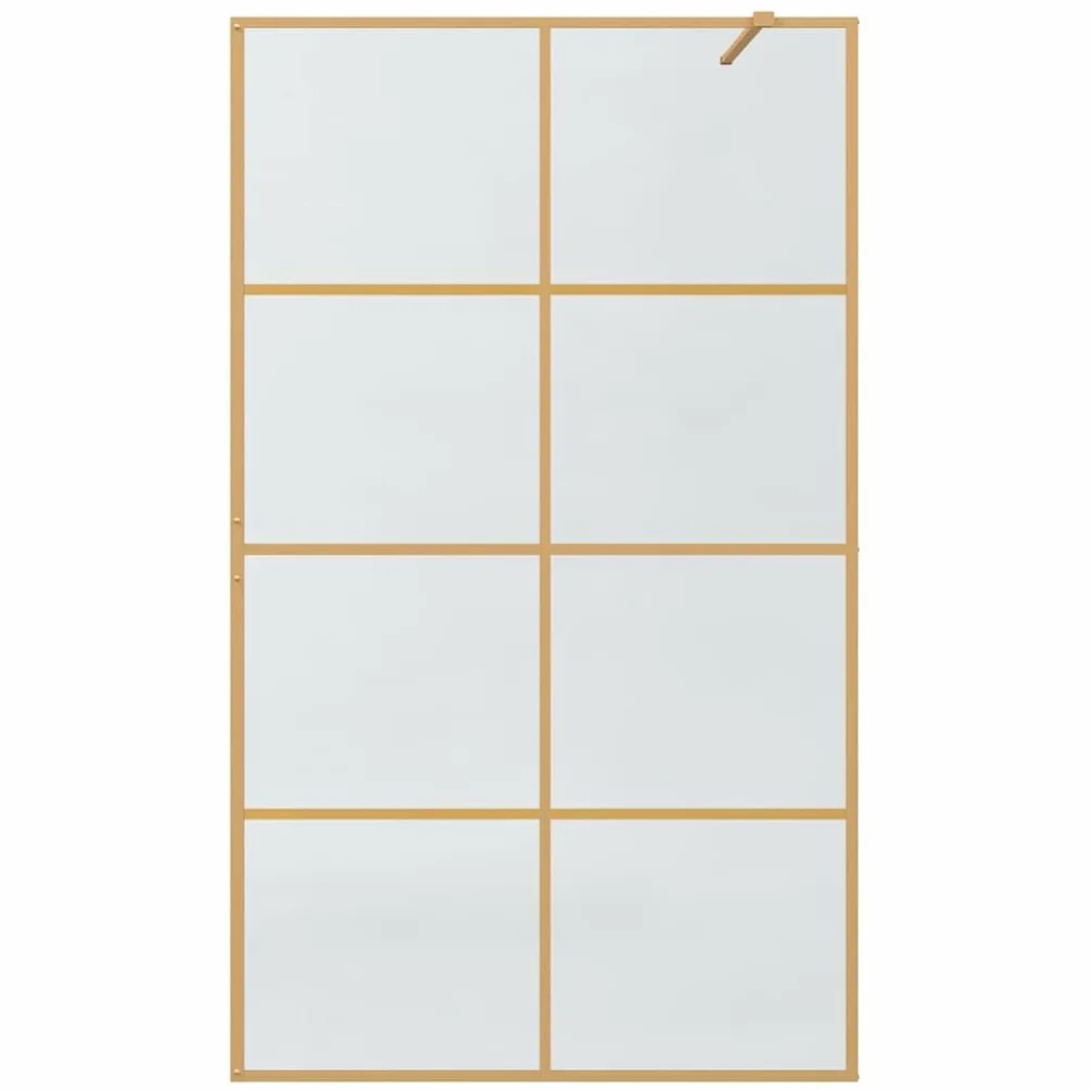 Ścianka prysznicowa Walk-in w kolorze złotym 115 x 195 cm z hartowanego szkła bezpiecznego, bez ramy, z aluminiową ramą, zajmuje mało miejsca i nie ogranicza barier, do łazienki jako ochrona