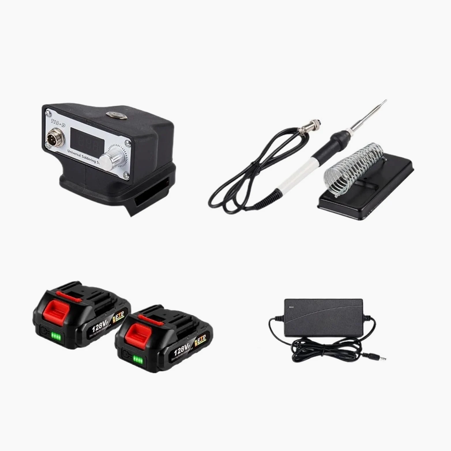 480 ℃ Cyfrowy Zestaw Lutownicy Elektrycznej Do Akumulatora 18 V Regulacja Temperatury Bezołowiowego Końcówka Ołówkowa Szybkie Narzędzie Grzewcze Najlepszy Prezent(2 Battery)