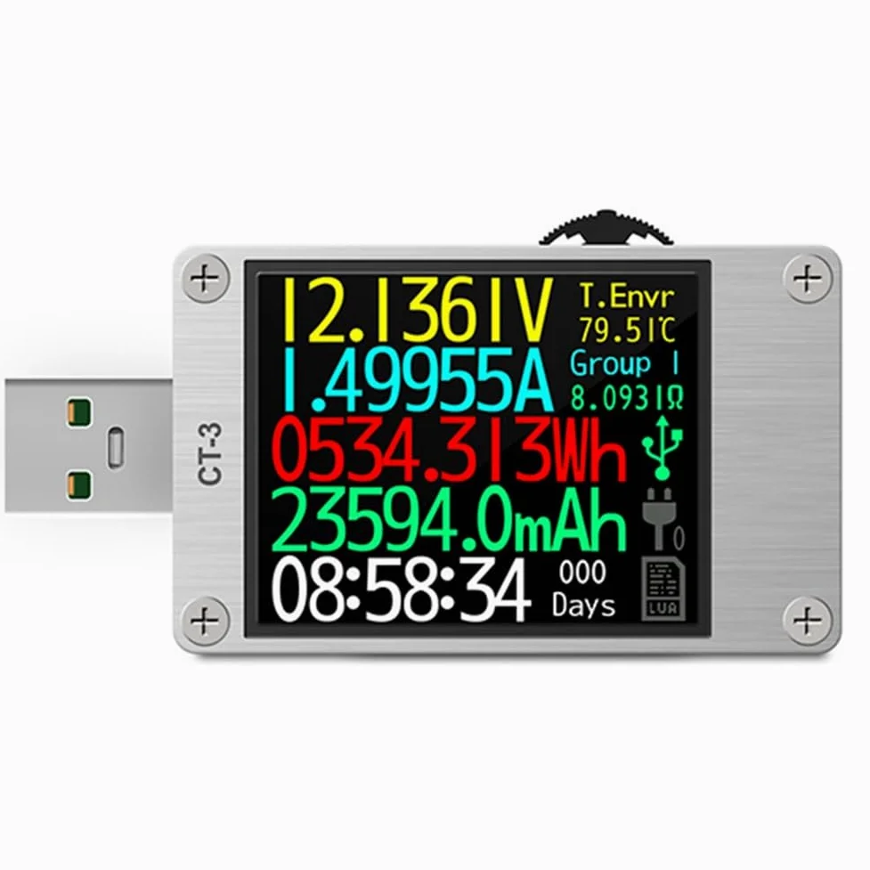 Cyfrowy multimetr detektor napięcia miernik USB 3.1 tester prądu tester zintegrowany DC 26 V 6 A Lua interpreter