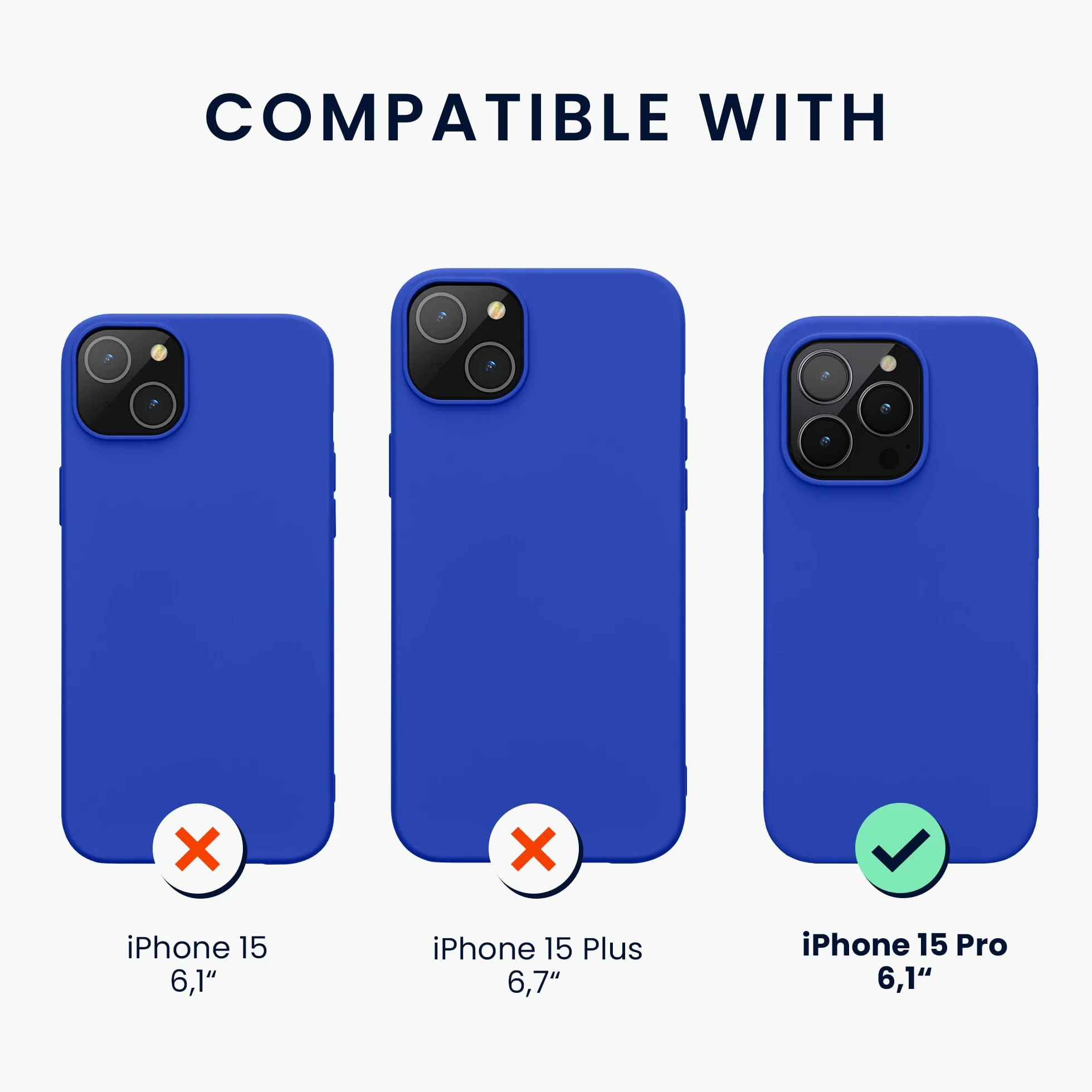 Etui kwmobile kompatybilne z iPhone 15 Pro Case - Cienkie silikonowe etui na telefon komórkowy - Wstrz?soodporne etui na telefon komórkowy z mi?kk? powierzchni? - Baltic Blue