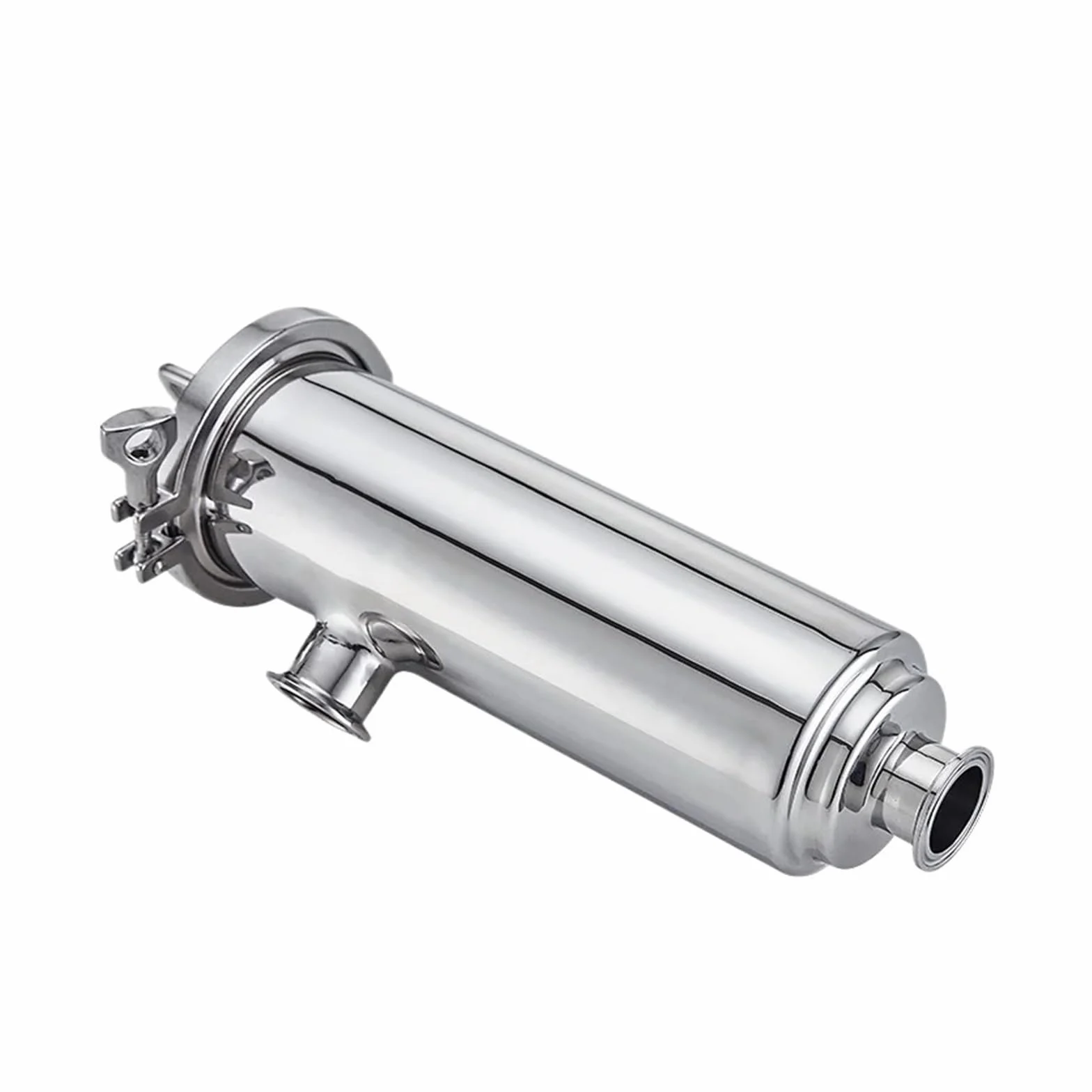 Kolanko 90 stopni 19-102mm potrójny zacisk rurowy filtr liniowy sitko Homebrew warzenie piwa SUS304 stal nierdzewna(45mm K64,60 Mesh)
