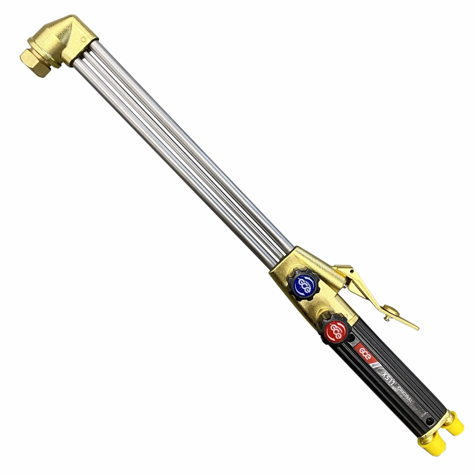 GCE Rhöna ręczny palnik do cięcia fug X511 mieszający gaz, acetylen - propan, długość 470 mm, głowica 90°, stal nierdzewna, mosiądz, złoty