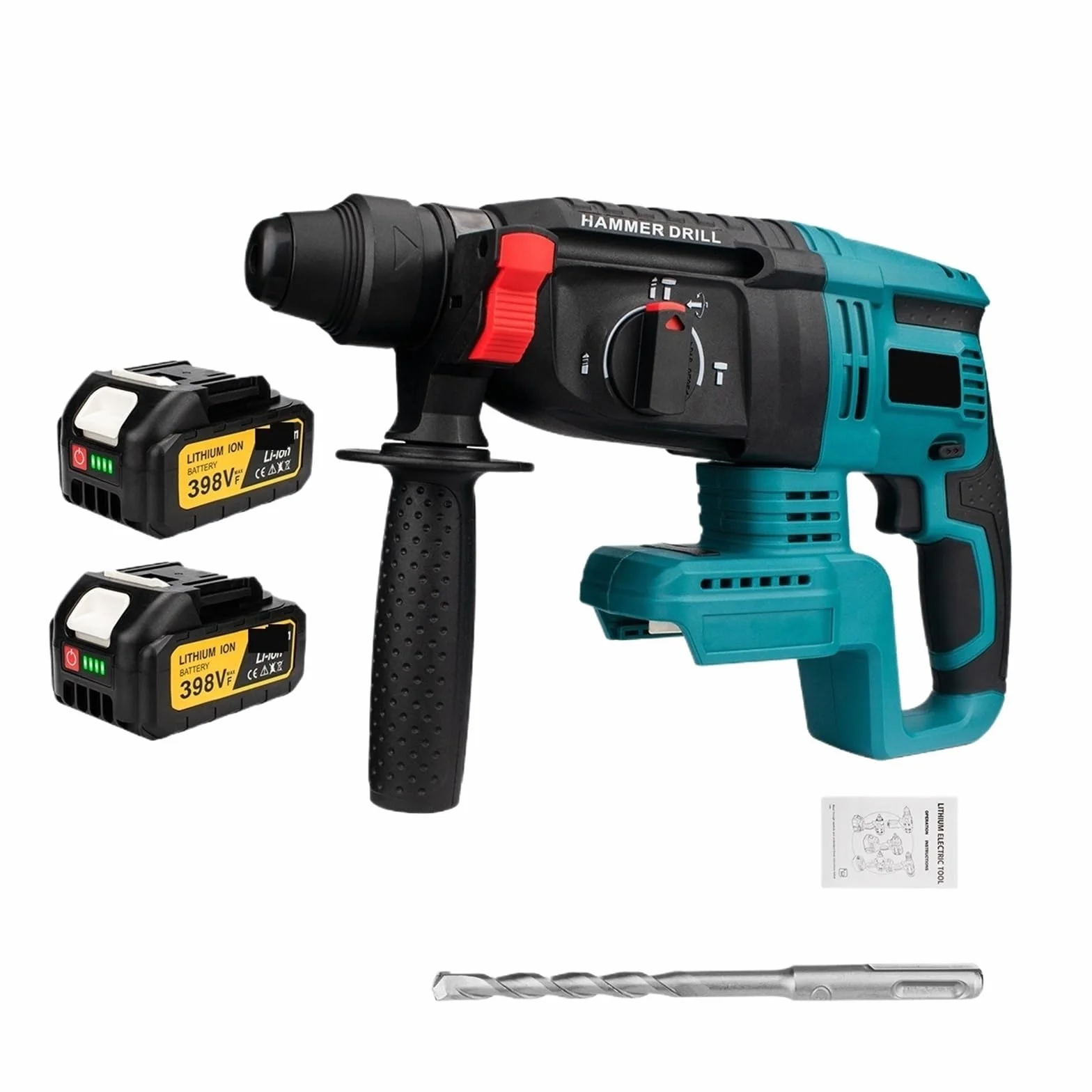 Wiertarka Udarowa 26MM Bezszczotkowa Elektryczna Wiertarka Udarowa Wielofunkcyjna Akumulatorowa Wiertarka Udarowa Elektronarzędzie Do Akumulatora 18 V(2 Battery)