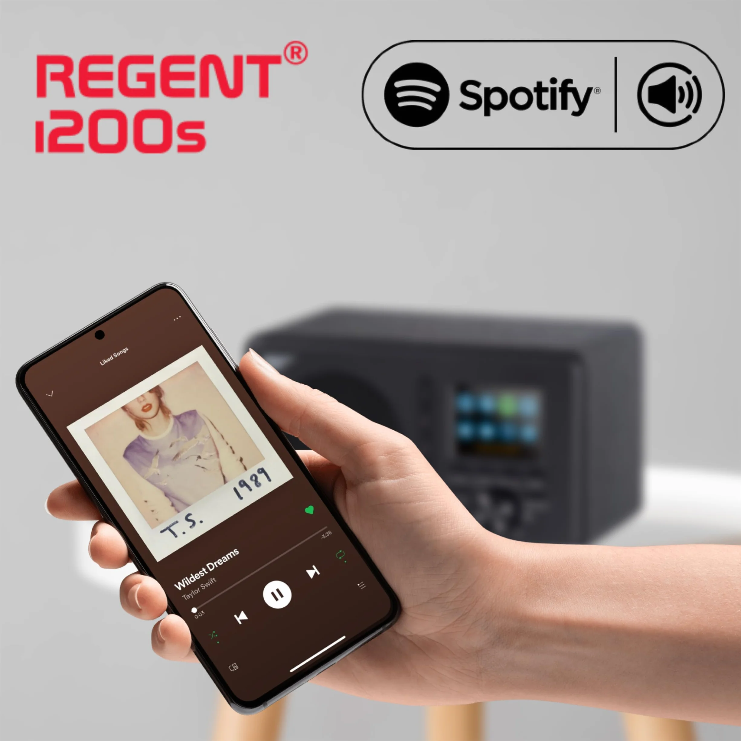 Ferguson Regent i200s Radio internetowe WLAN Bluetooth FM DAB DAB+ Spotify Connect Budzik LCD USB AUX-IN