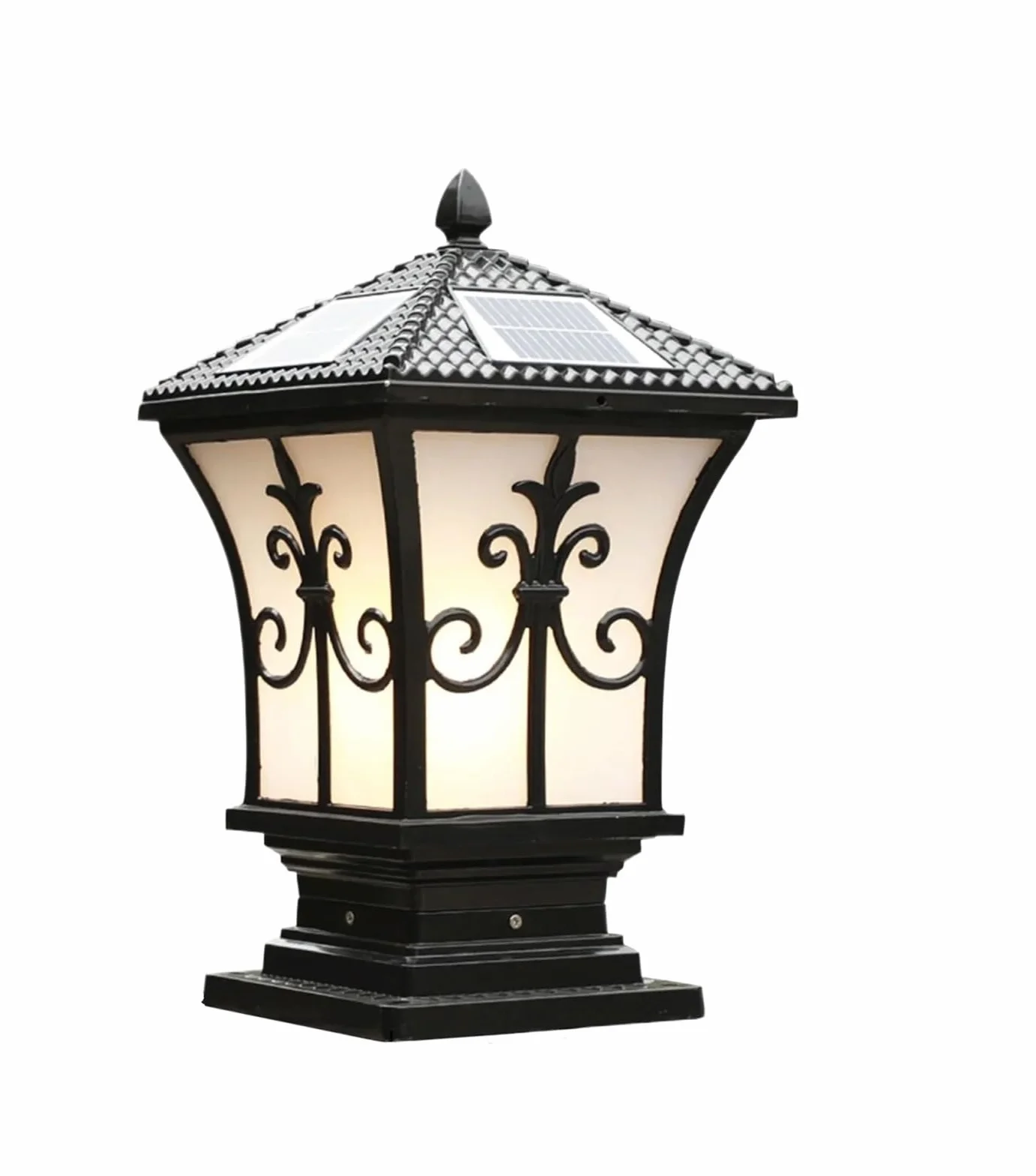 Słoneczna latarnia uliczna, Metalowe lampy solarne na słupki, zewnętrzne LED, podjazdy, ogrodzenia, wodoodporna lampa solarna do ogrodu, garażu