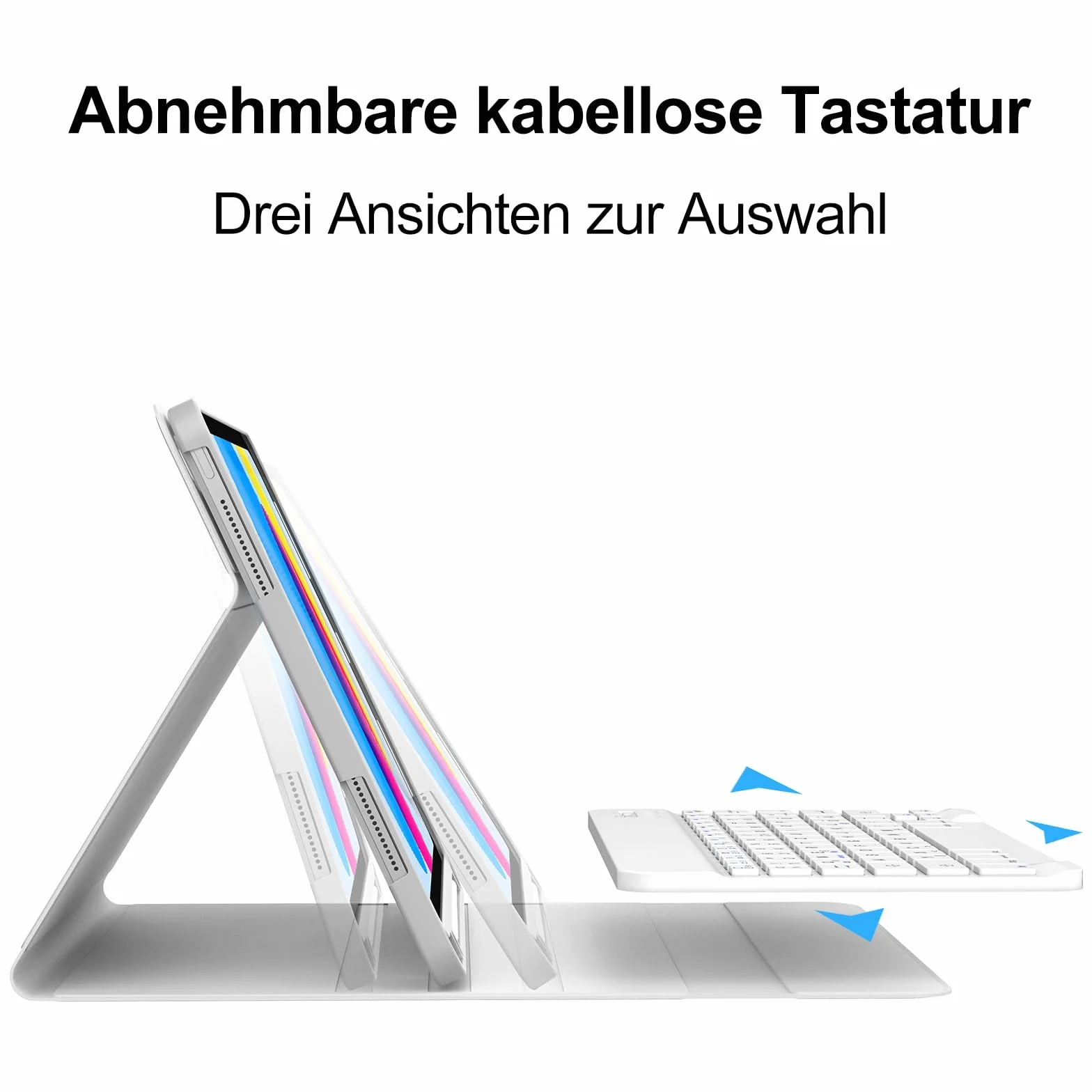 SENGBIRCH Etui z klawiaturą do iPad 10. generacji 10.9" Bluetooth QWERTZ jasnoszare