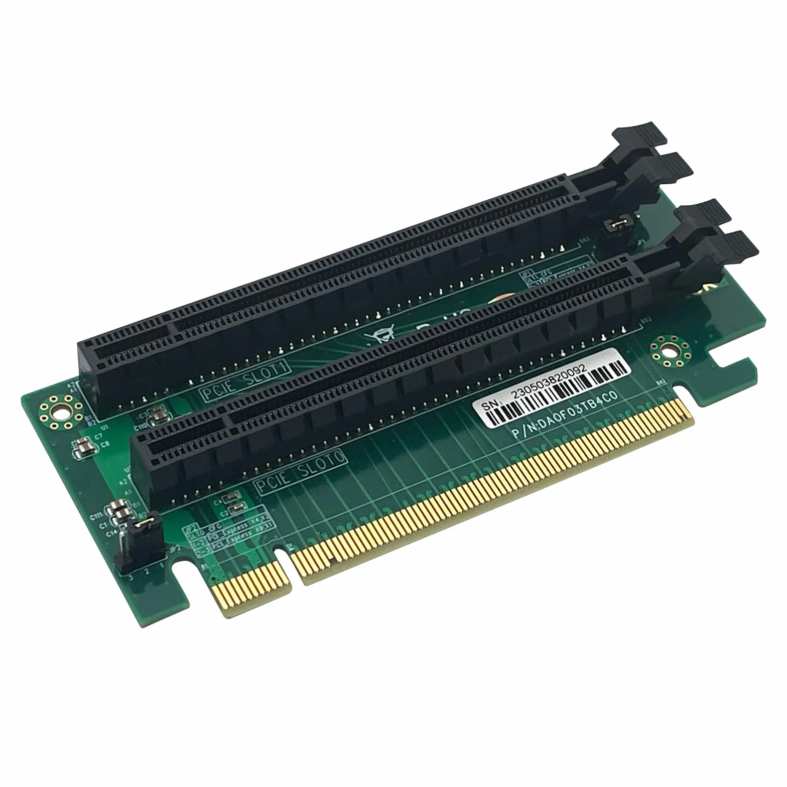 PCI-Express 16x Riser Card 2 Slot 270-Degree R-Angle Riser Adapter Card for 1U 2U, Requires Motherboard BIOS Support for Bifurcation, RS44SR-2(210)