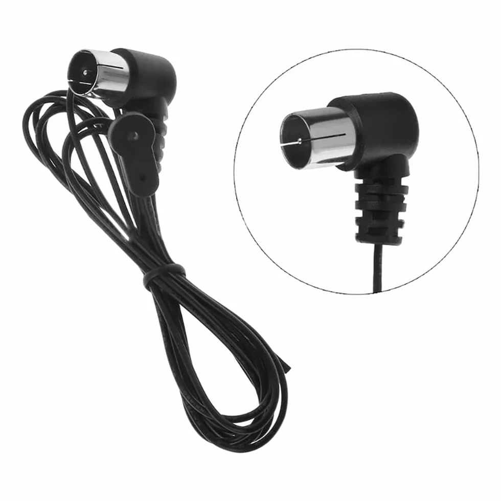 DollaTek 2 Sztuki Anteny FM do HiFi NTSC 75 Omów z Przed?u?aczem 1,5 m dla Yamaha Onkyo - Blat Sto?u do Domowego Odbiornika Stereo